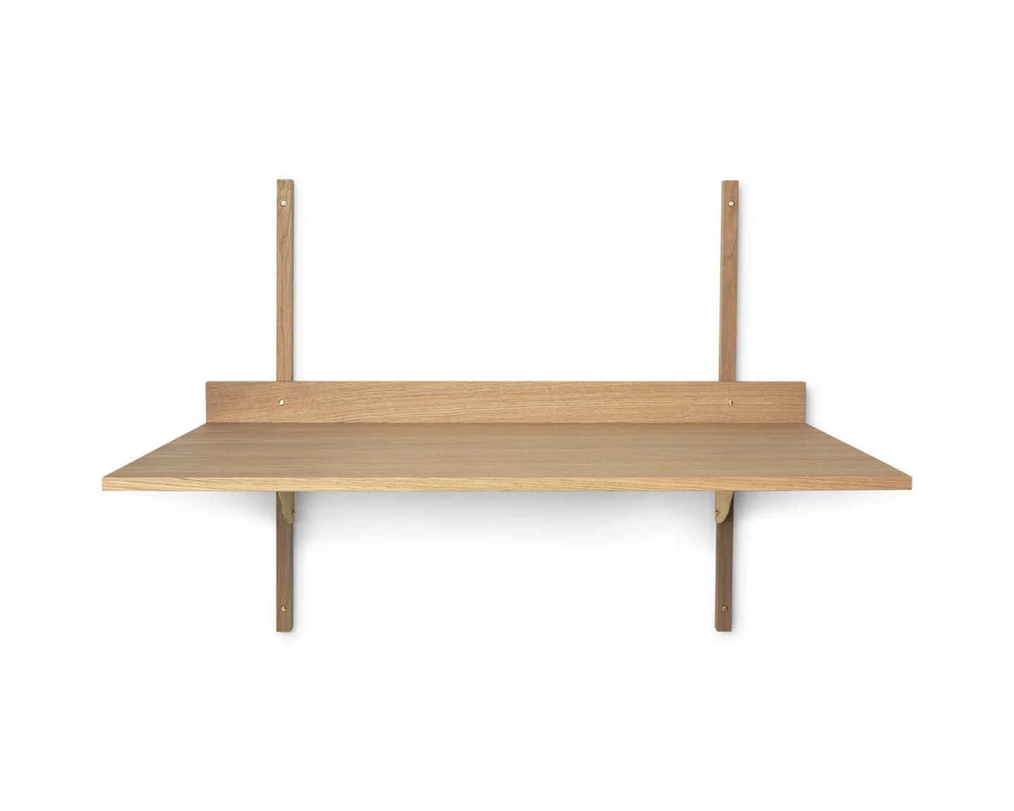Biurko ścienne SECTOR DESK fornir dębowy z mosiężnym wykończeniem - Image 5