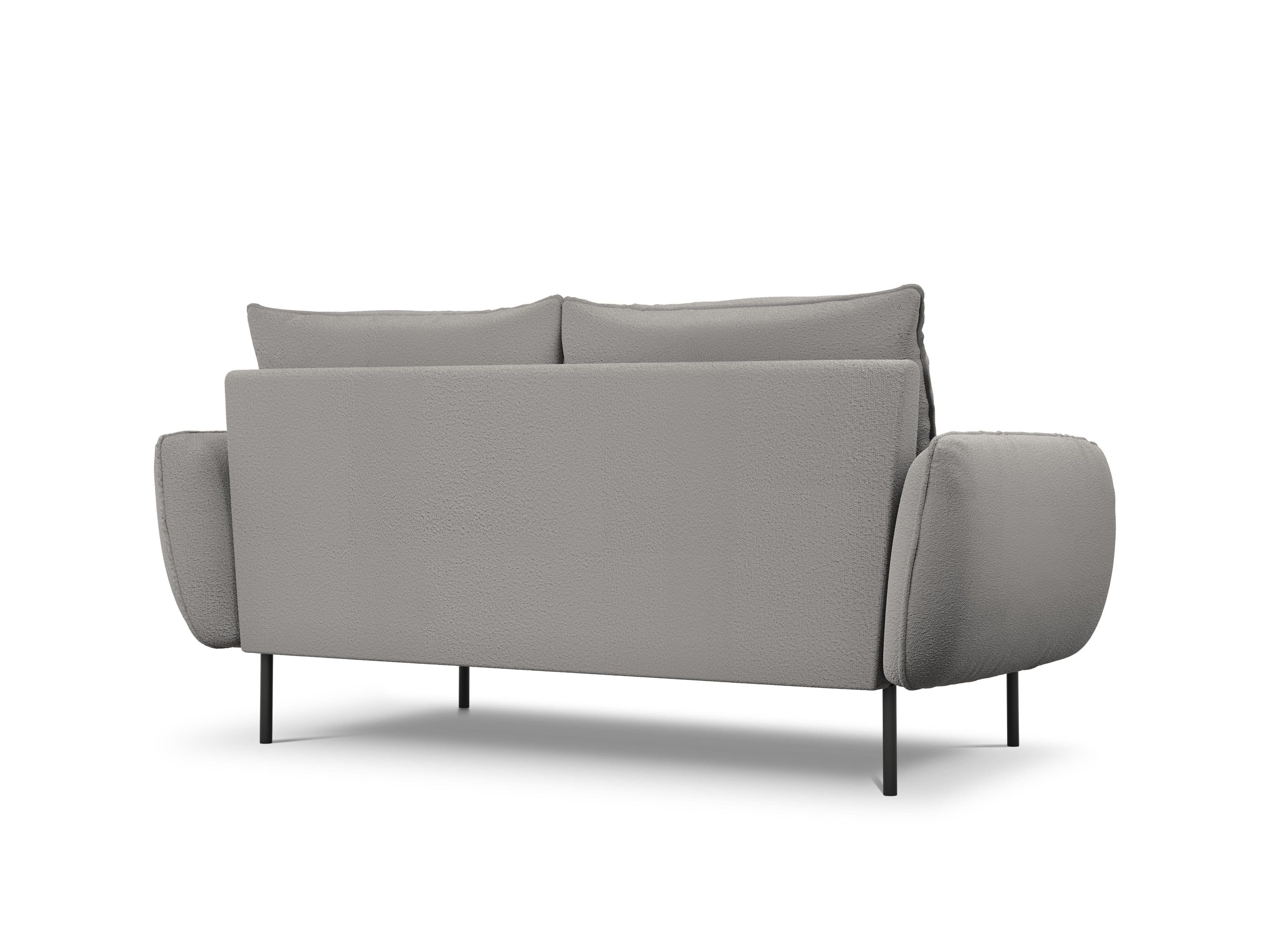 Sofa 2-osobowa VIENNA szary boucle z czarną podstawą - Image 3