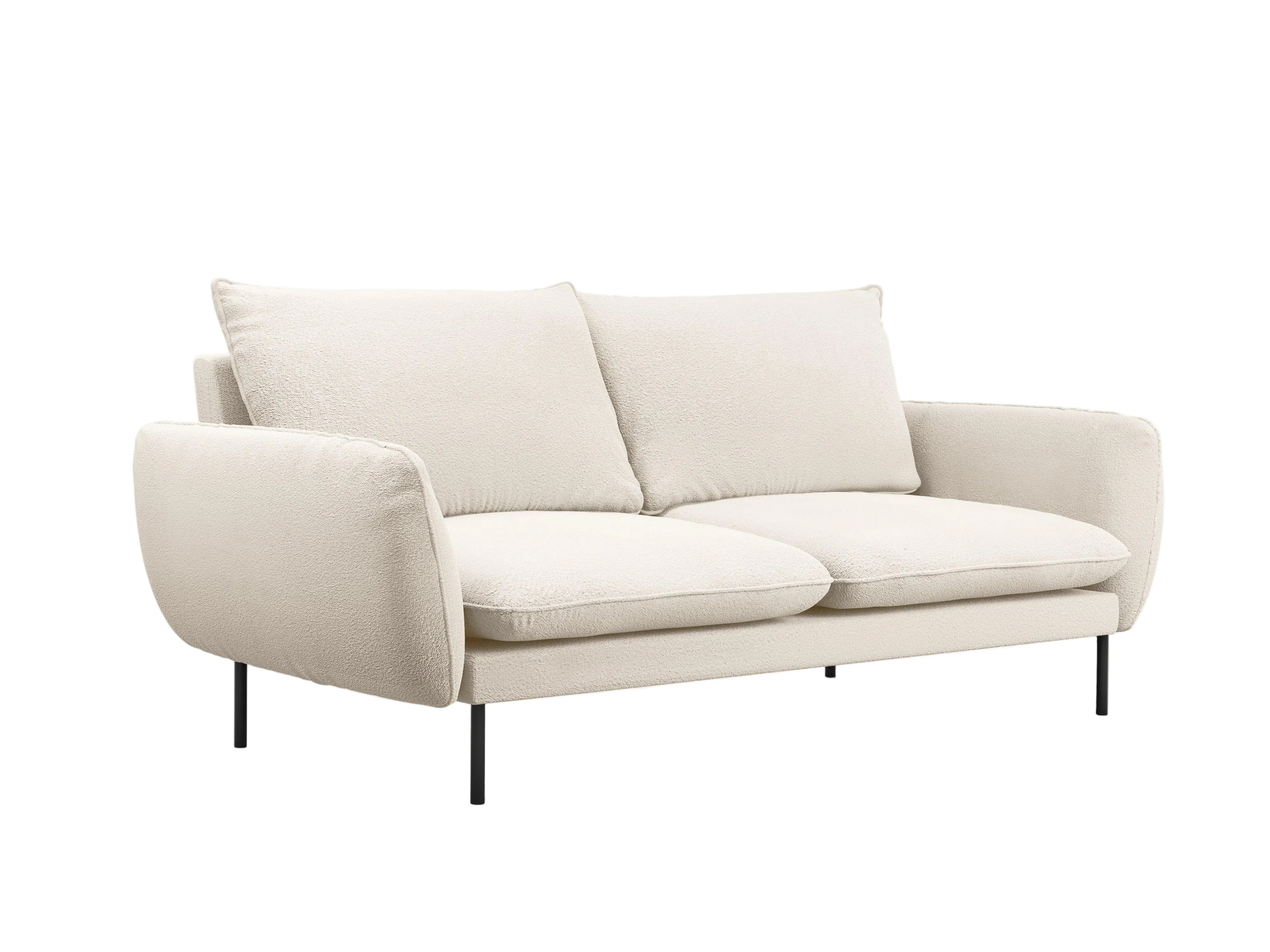 Sofa 3-osobowa VIENNA beżowy boucle z czarną podstawą