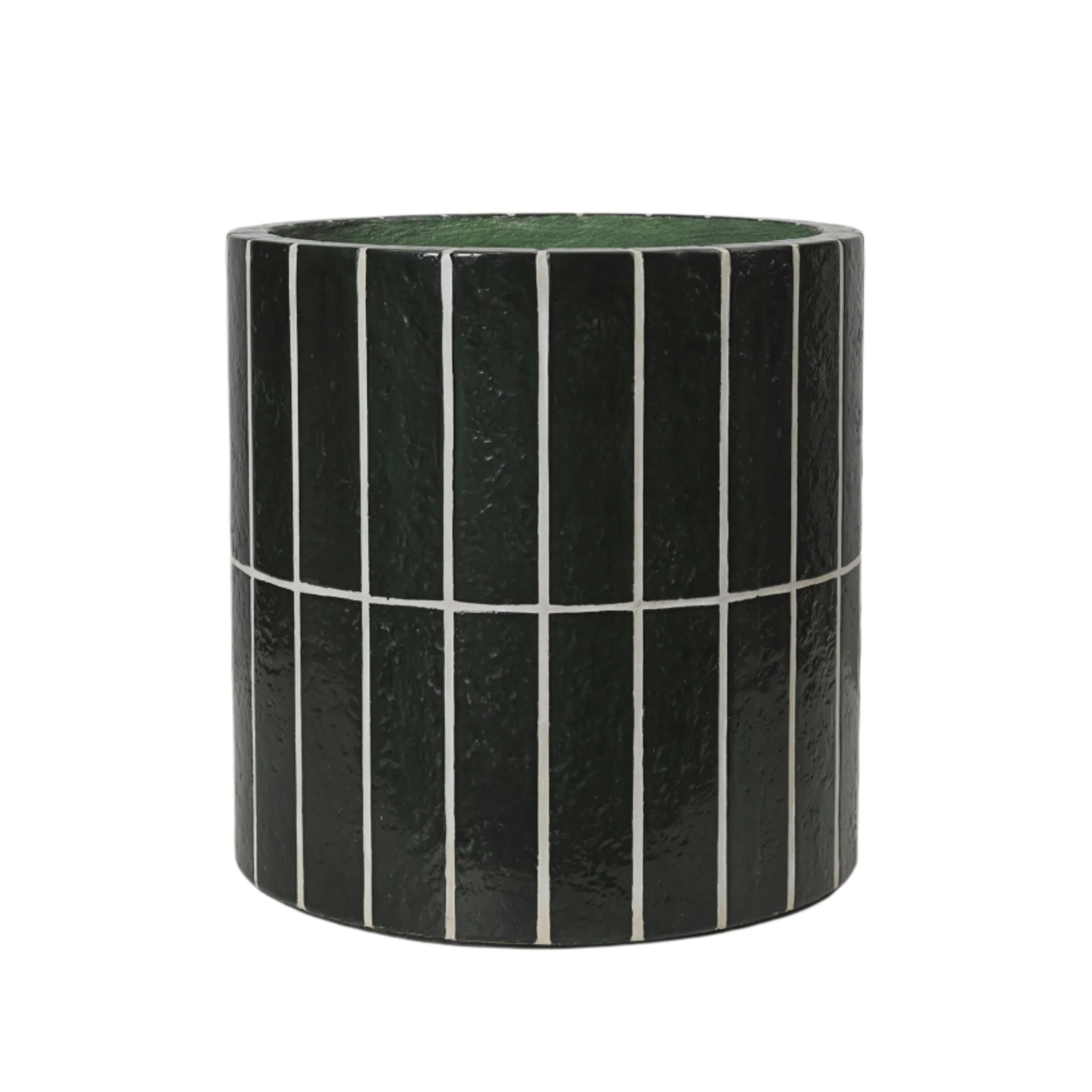 Donica PILLAR PLANT POT ciemnozielony beton z białym
