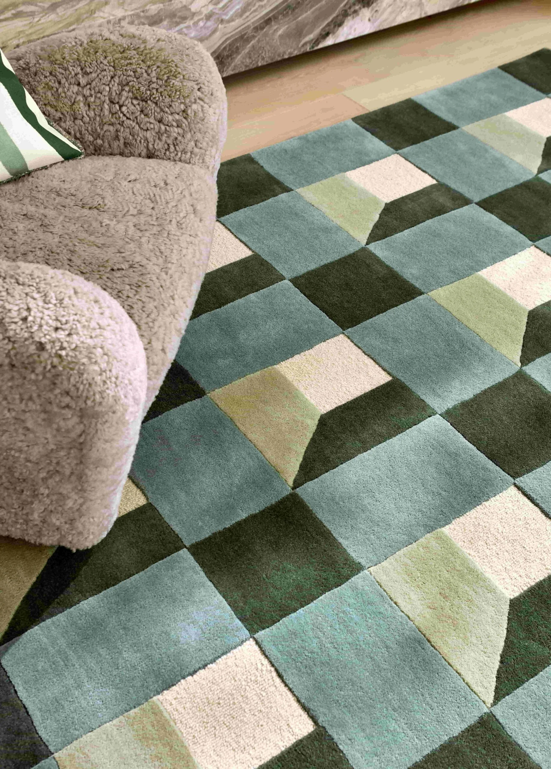Dywan BLOCKS FERN zielono-beżowy - Image 6