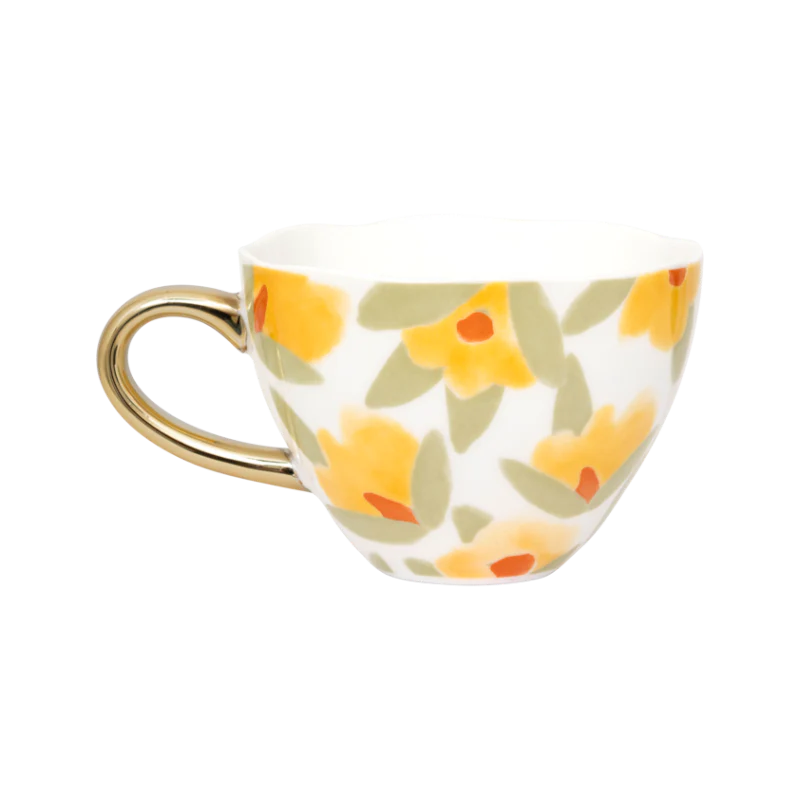 Filiżanka do cappuccino LILJA żółty motyw kwiatowy - Image 3