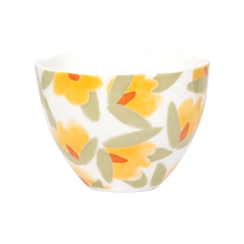 Filiżanka do cappuccino LILJA żółty motyw kwiatowy - Image 4