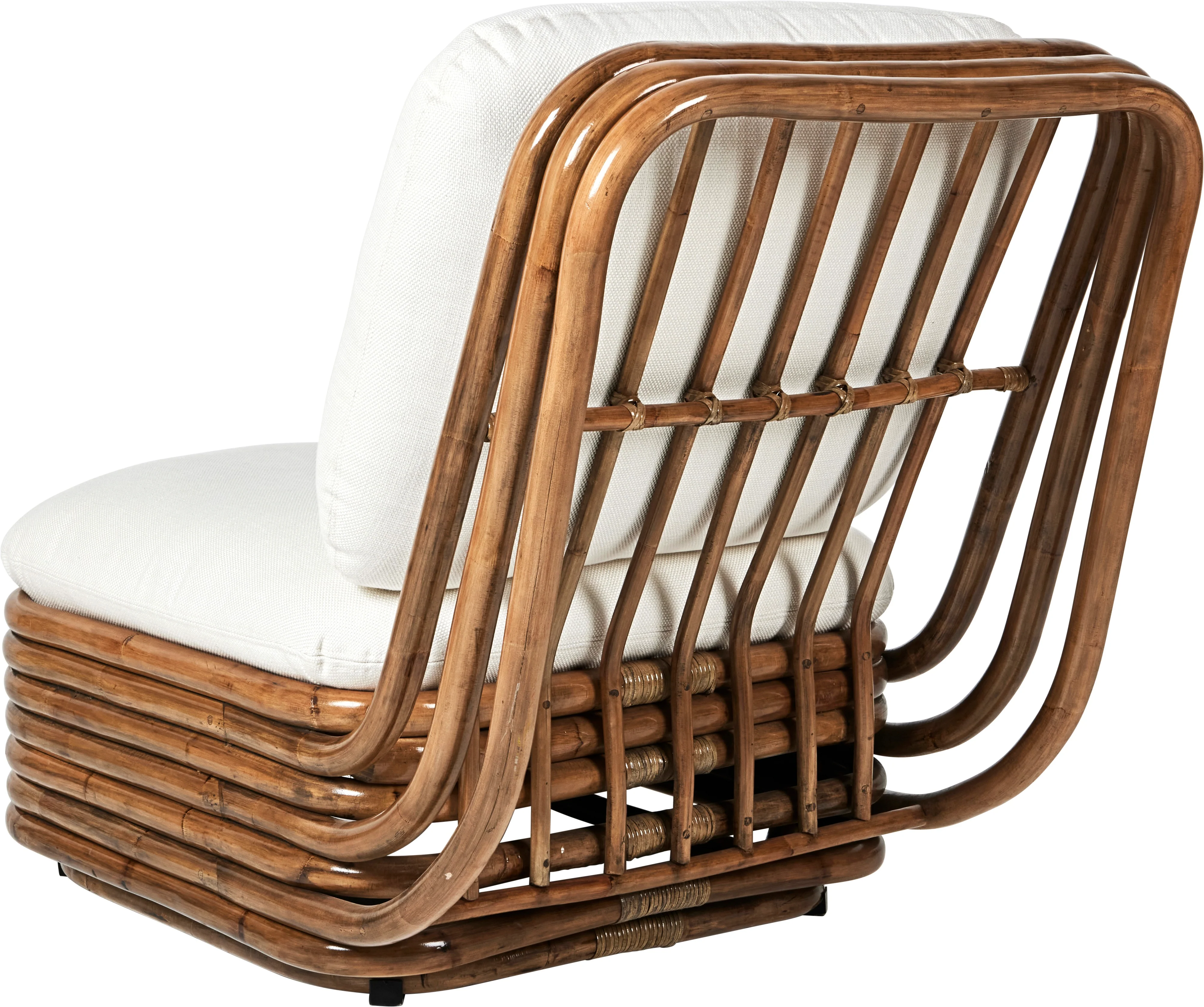 Fotel BOHEMIAN 72 tapicerowany z rattanową podstawą - Image 3
