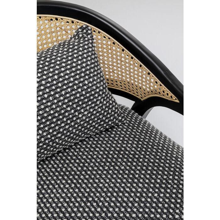 Fotel HORIZON czarny z rattanem - Image 6