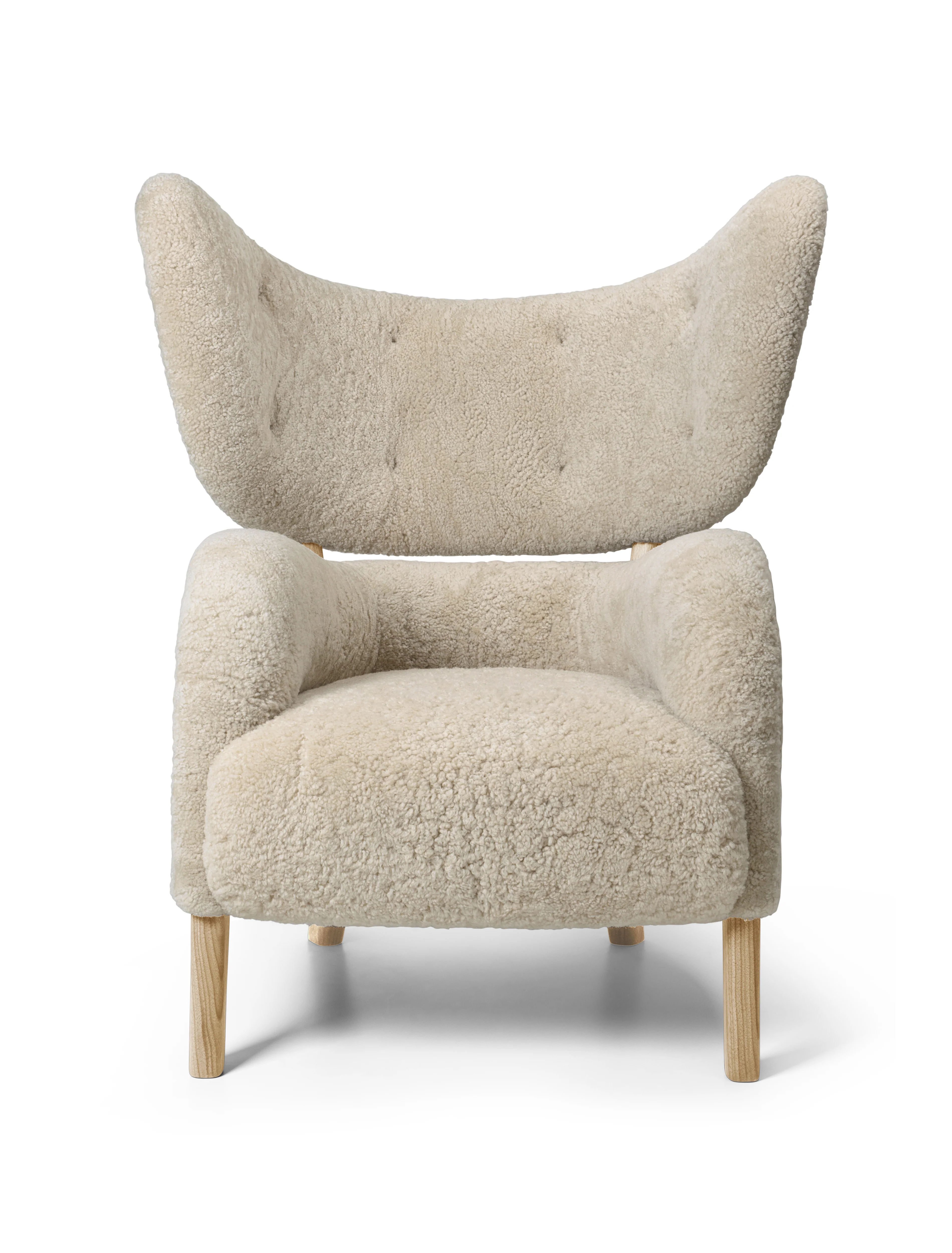 Fotel MY OWN CHAIR skóra owcza z dębową podstawą - Image 3