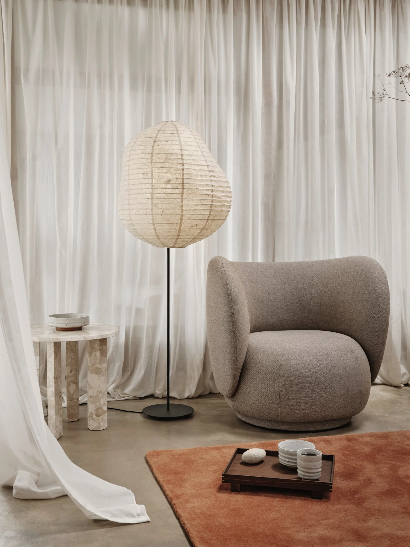 Fotel obrotowy RICO LOUNGE Main Line Flax kawowy - Image 2