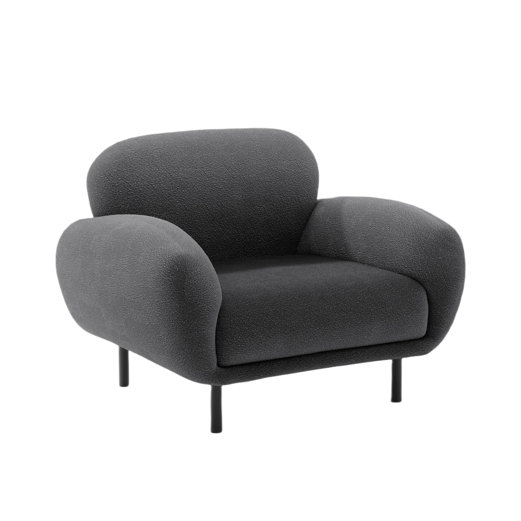 Fotel POPPY ciemnoszary boucle