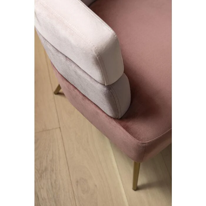Fotel SANDWICH różowy ze złotą podstawą - Image 11