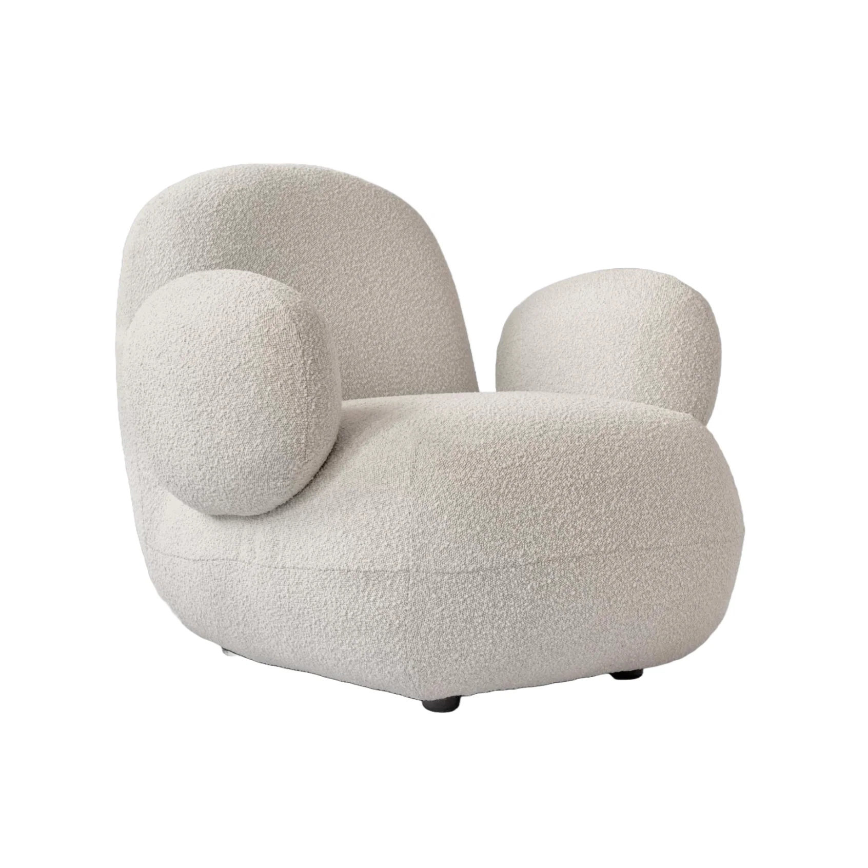 Fotel TOE FLAT biały bouclé