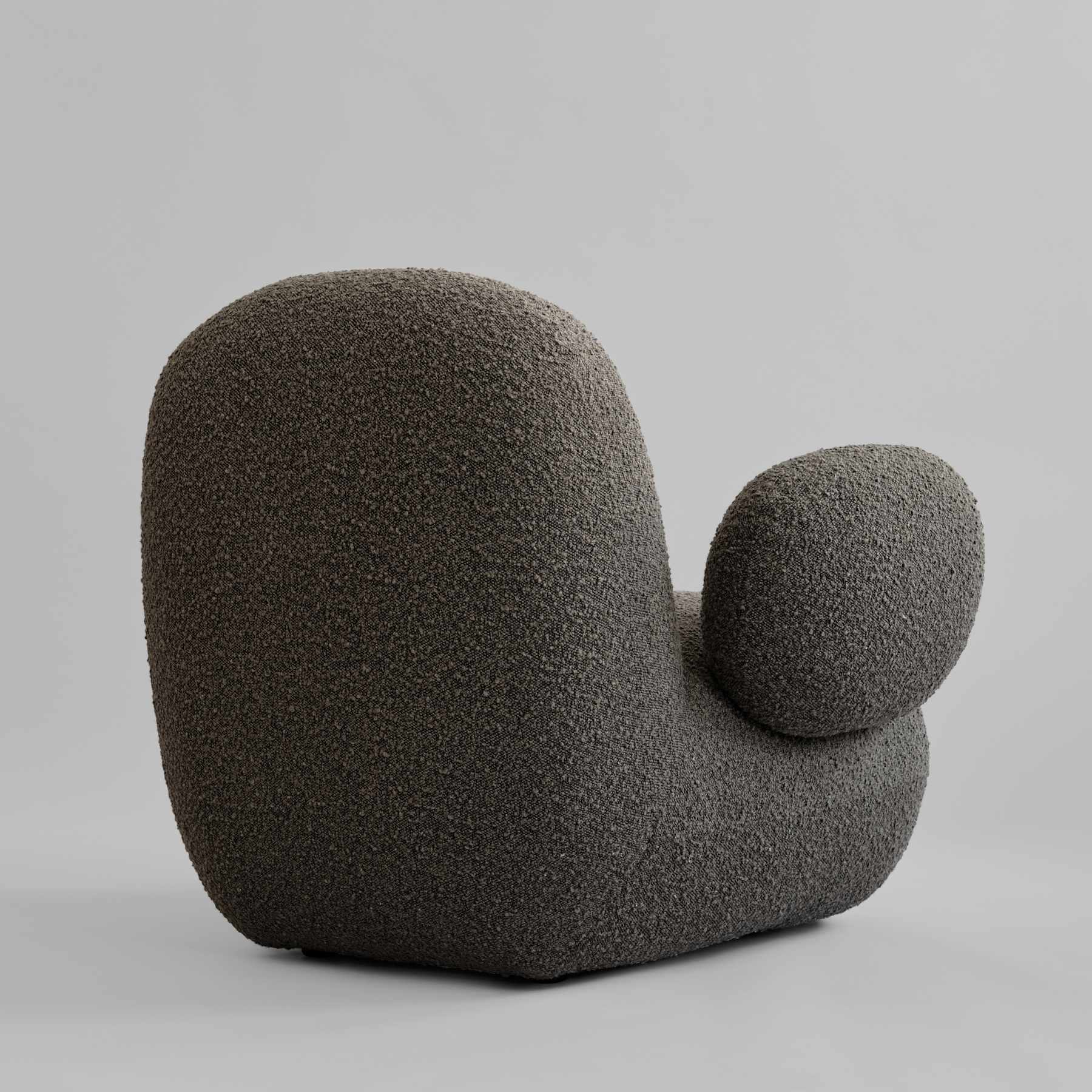 Fotel TOE FLAT szaro-brązowy bouclé - Image 3