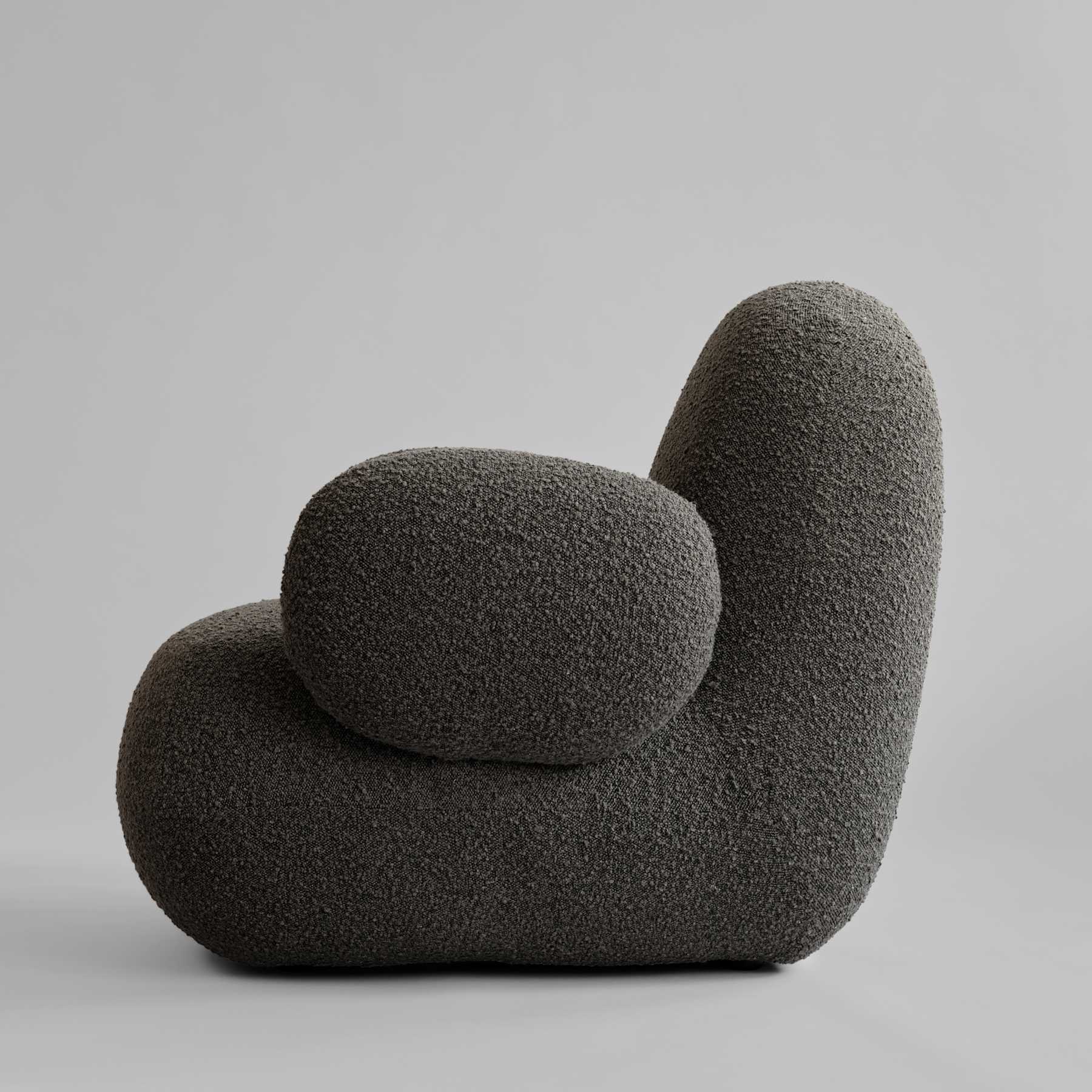 Fotel TOE FLAT szaro-brązowy bouclé - Image 5