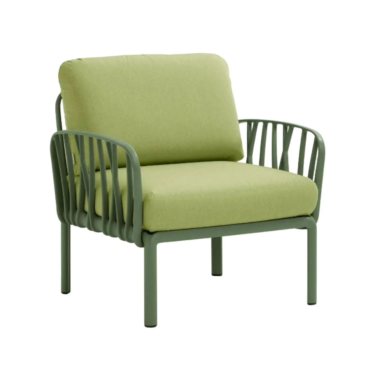 Fotel zewnętrzny KOMODO zielony Sunbrella® z agave zieloną podstawą