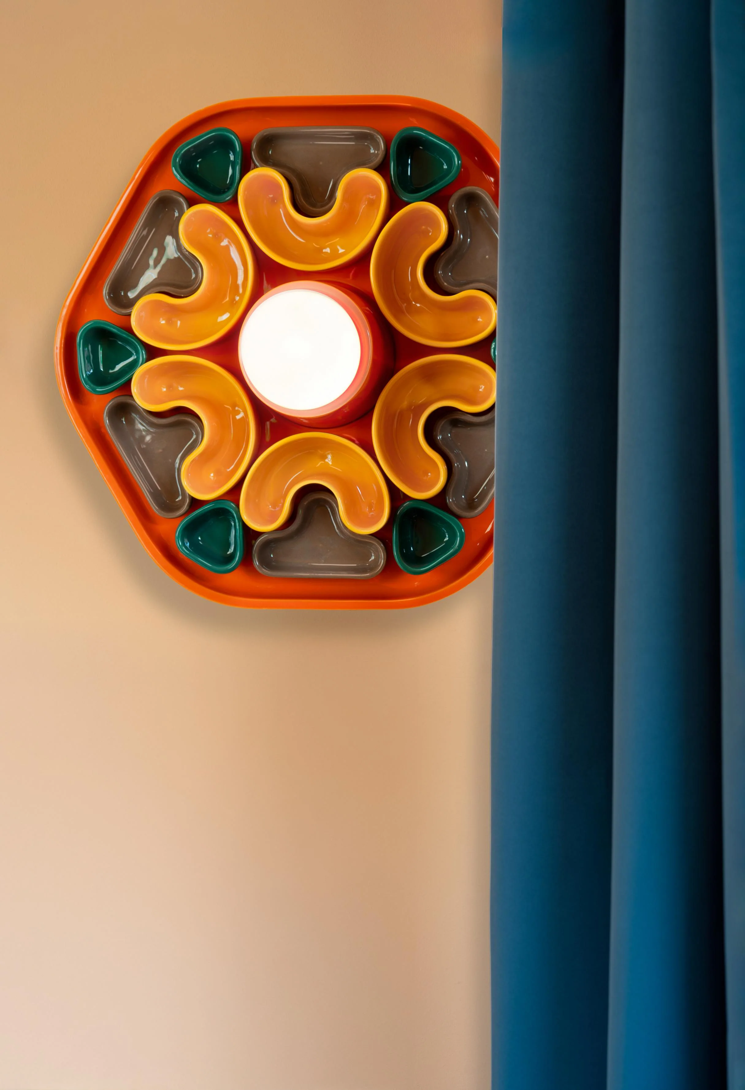 Kinkiet ceramiczny PHYTIA pomarańczowy z żółtym, brązowym i zielonym - Image 2