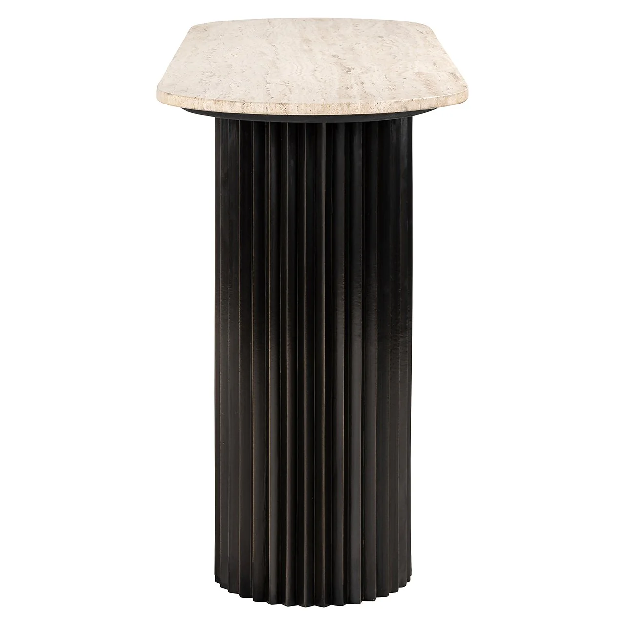 Konsola HAMPTON czarny z blatem z trawertynu - Image 4