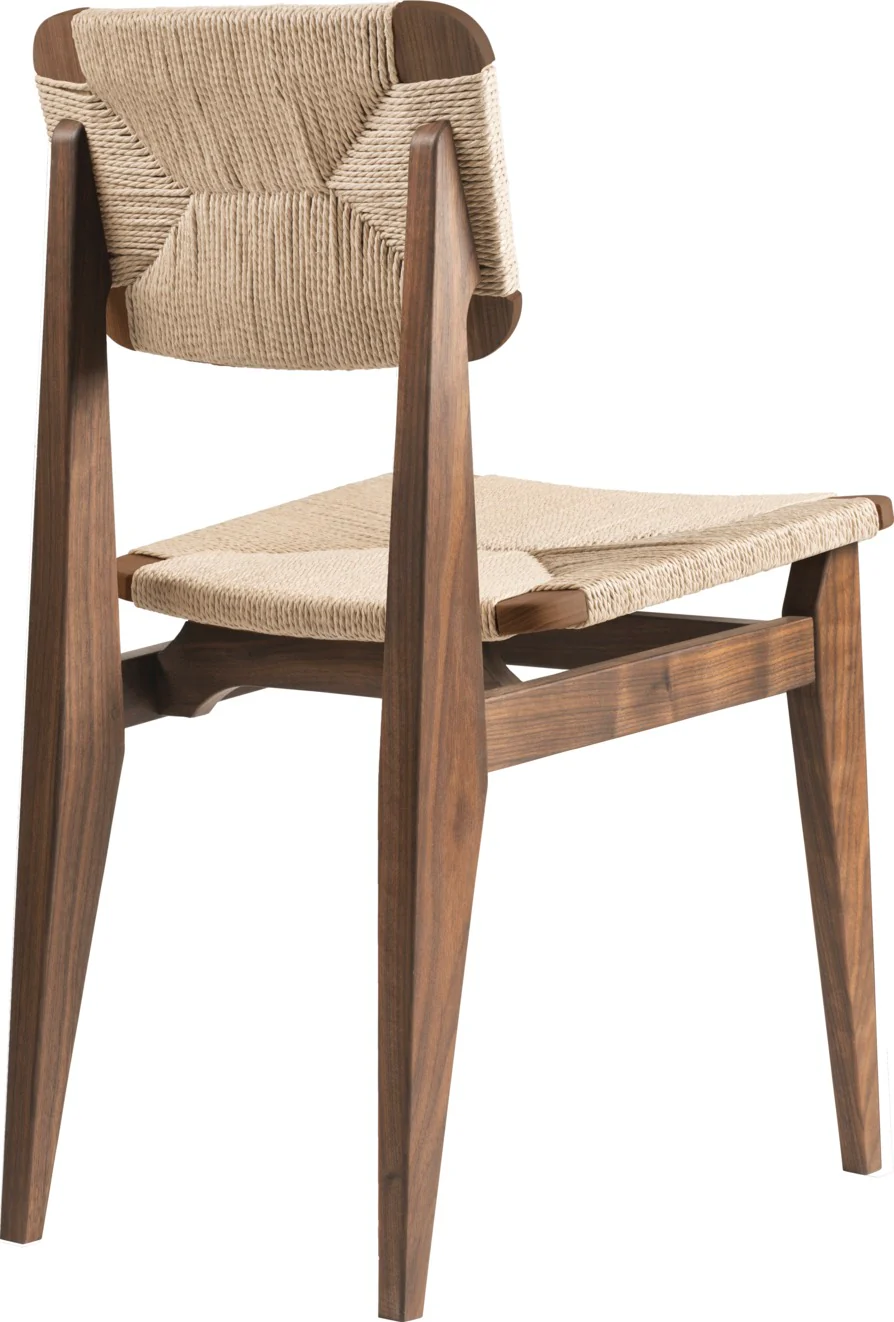 Krzesło C-CHAIR drewno orzechowe z plecionką - Image 3