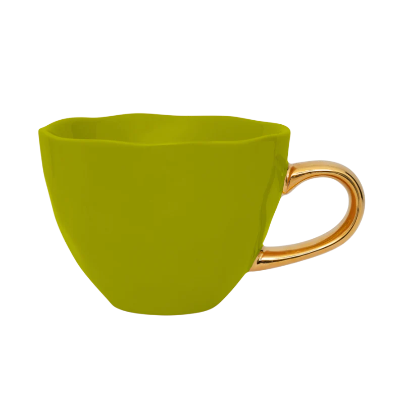 Filiżanka do cappuccino GOOD MORNING zielony ze złotym