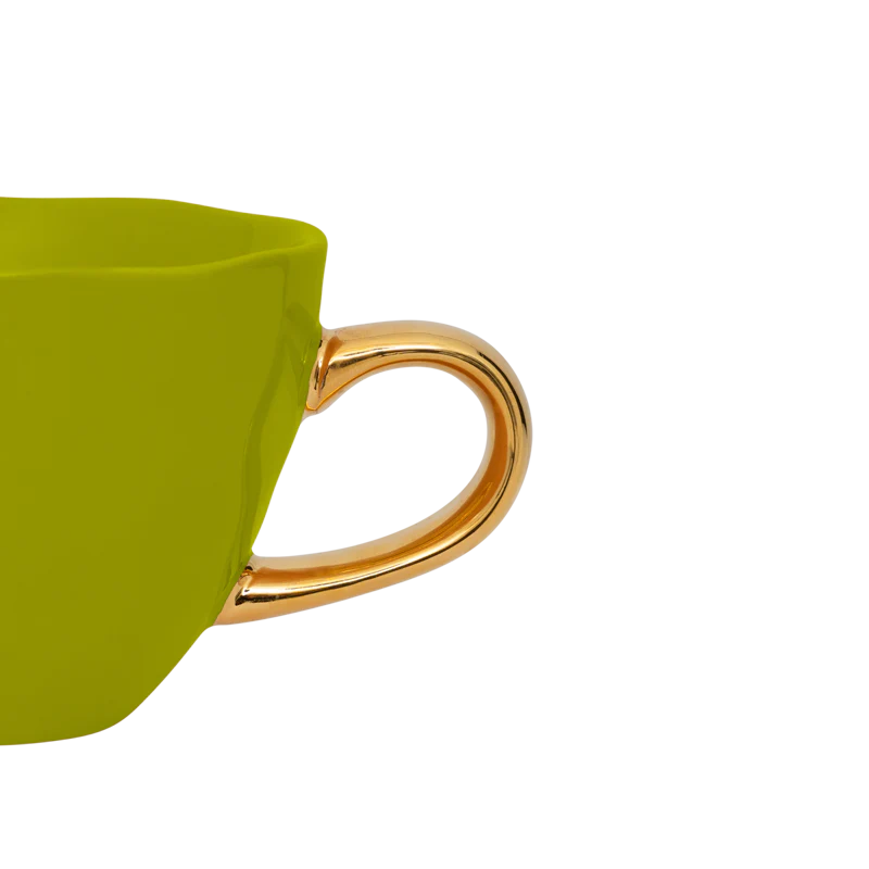 Filiżanka do cappuccino GOOD MORNING zielony ze złotym - Image 3