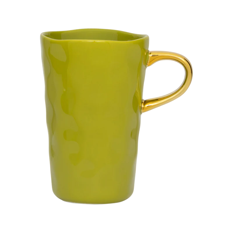 Kubek do latte GOOD MORNING zielony ze złotym