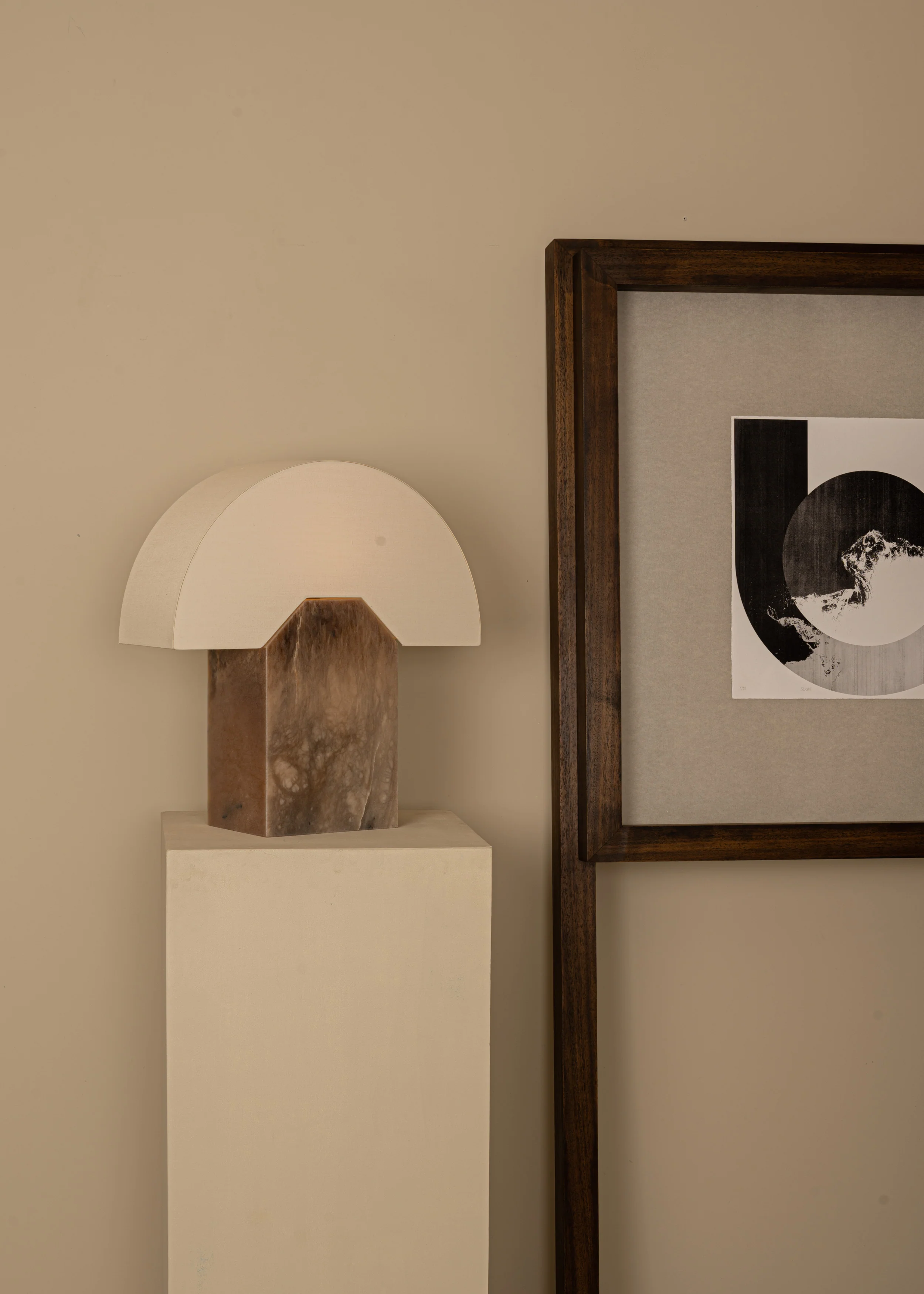 Lampa stołowa EDNA ciemny beżowy alabaster - Image 5