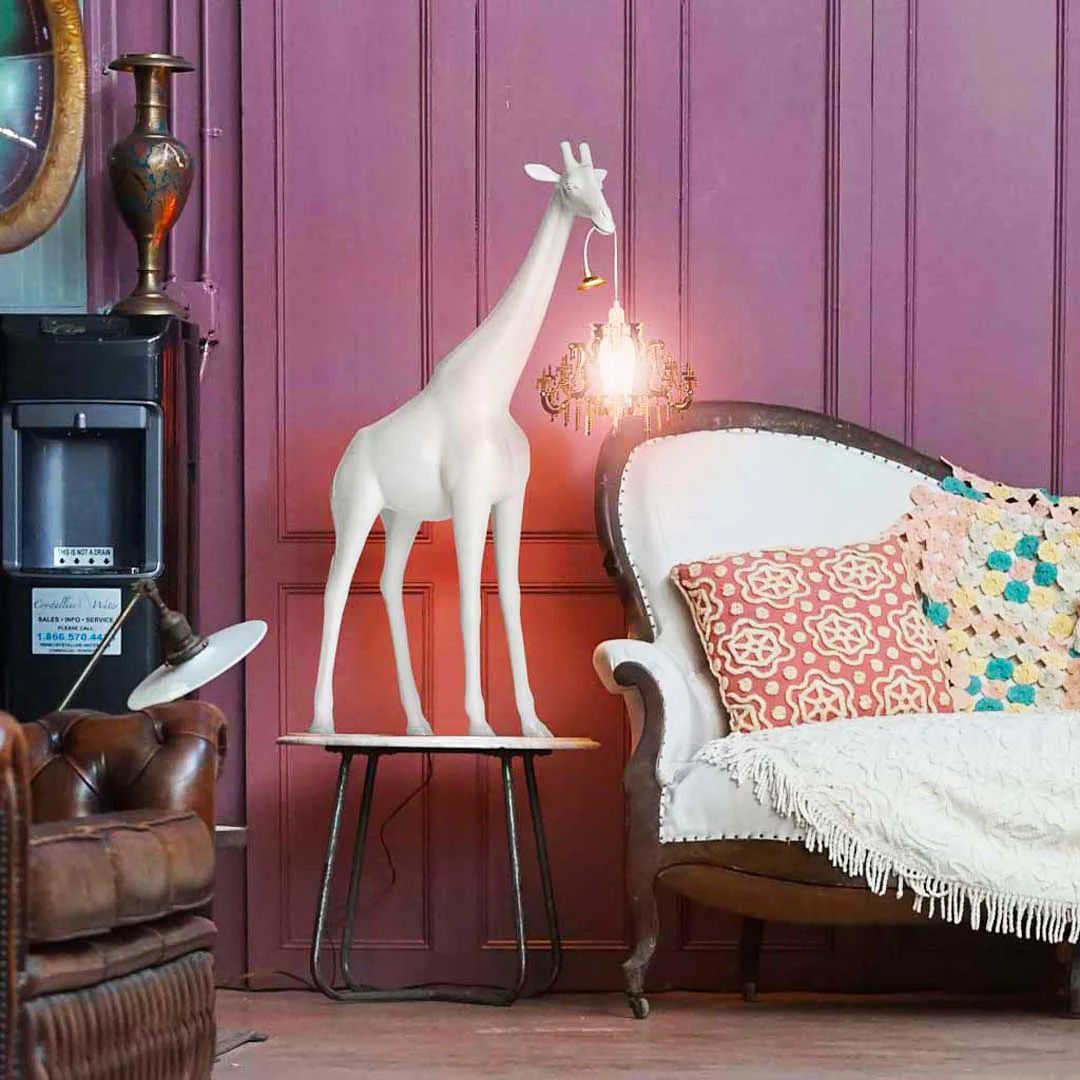 Lampa GIRAFFE IN LOVE M biały z czerwonym kloszem - Image 3