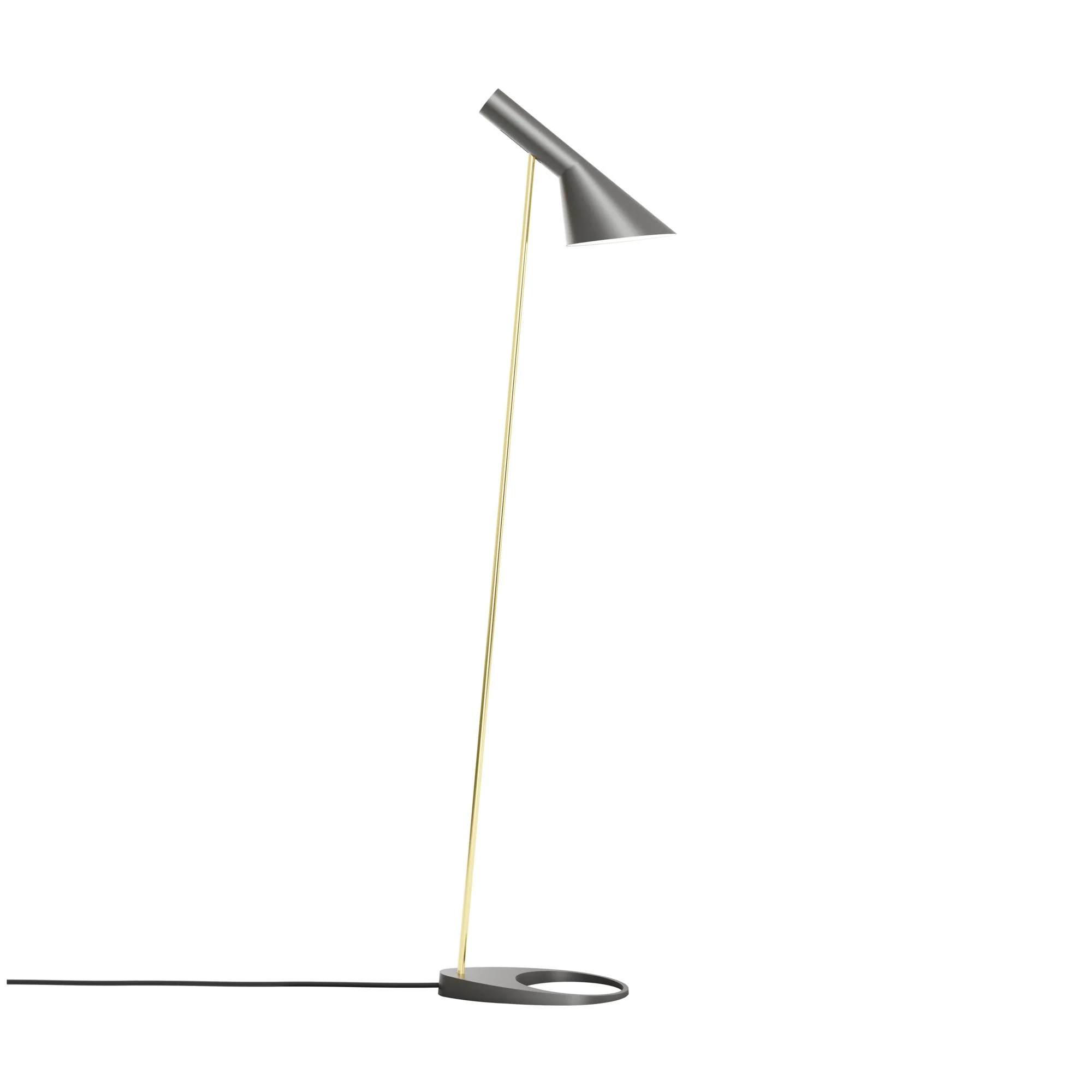 Lampa podłogowa AJ ciepły szary z mosiężnym