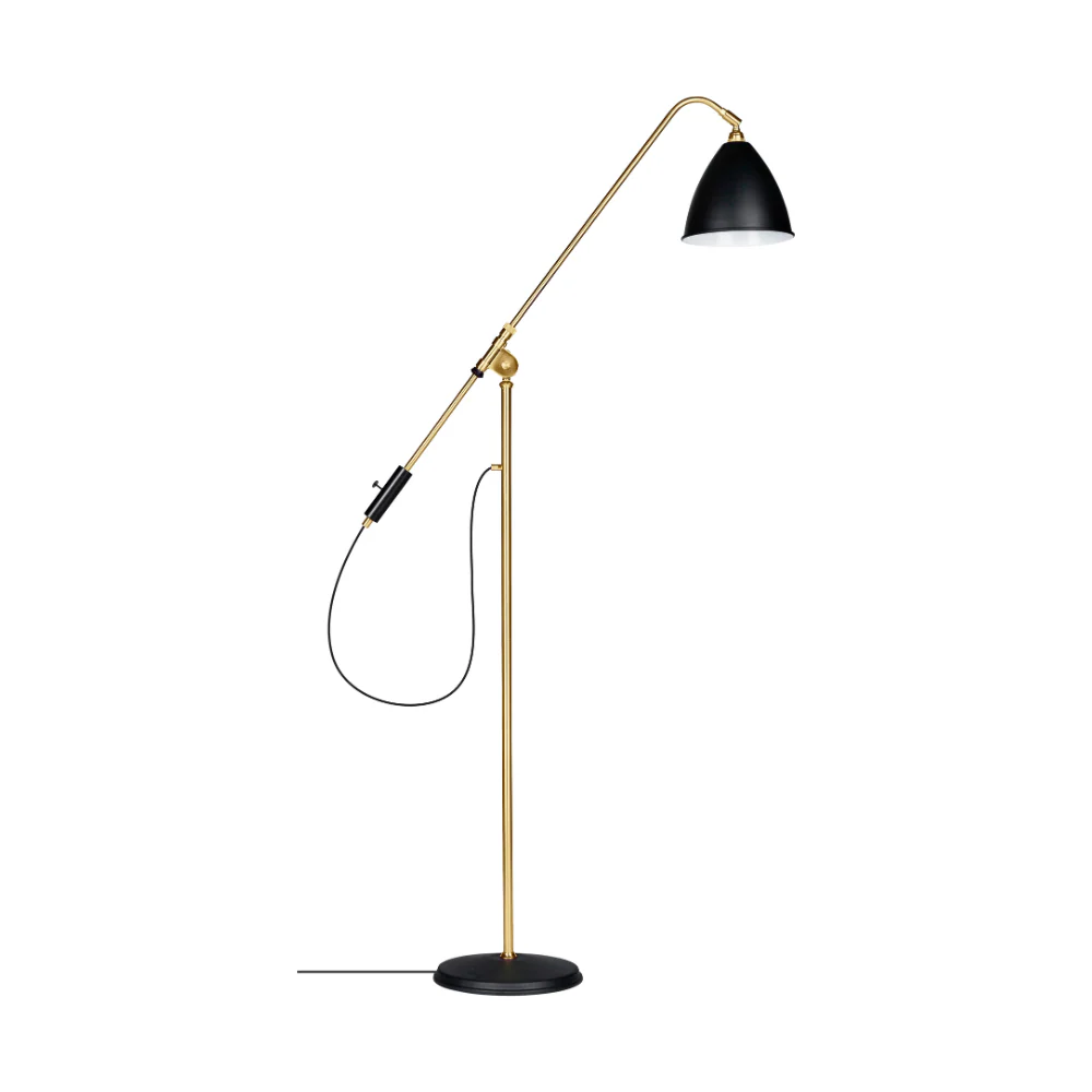 Lampa podłogowa BESTLITE BL4 mosiądz z czarnym kloszem