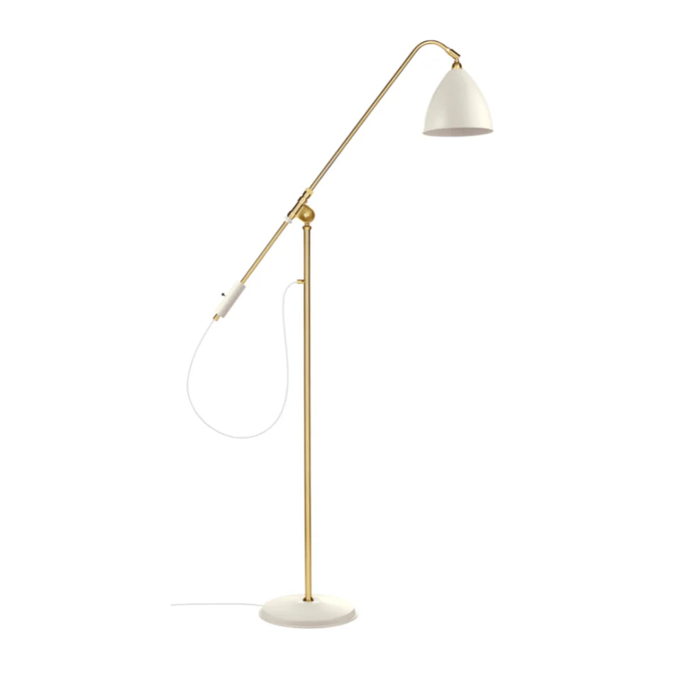 Lampa podłogowa BESTLITE BL4 mosiądz z kremowym kloszem