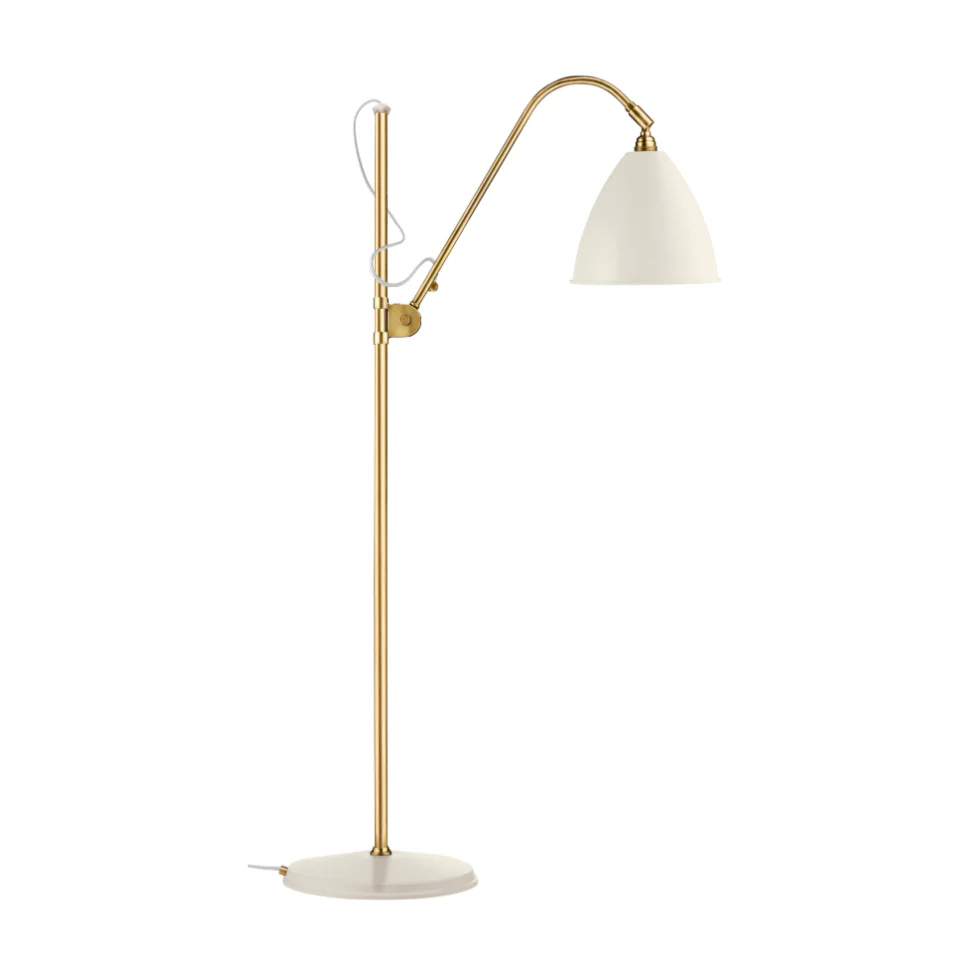 Lampa podłogowa BESTLITE BL3 mosiądz z kremowym kloszem