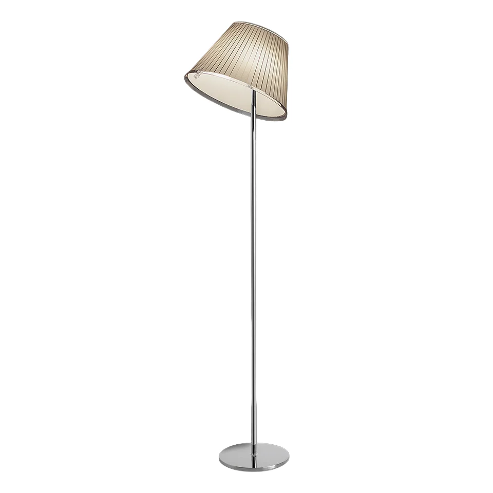 Lampa podłogowa CHOOSE pergaminowy klosz z chromowaną podstawą