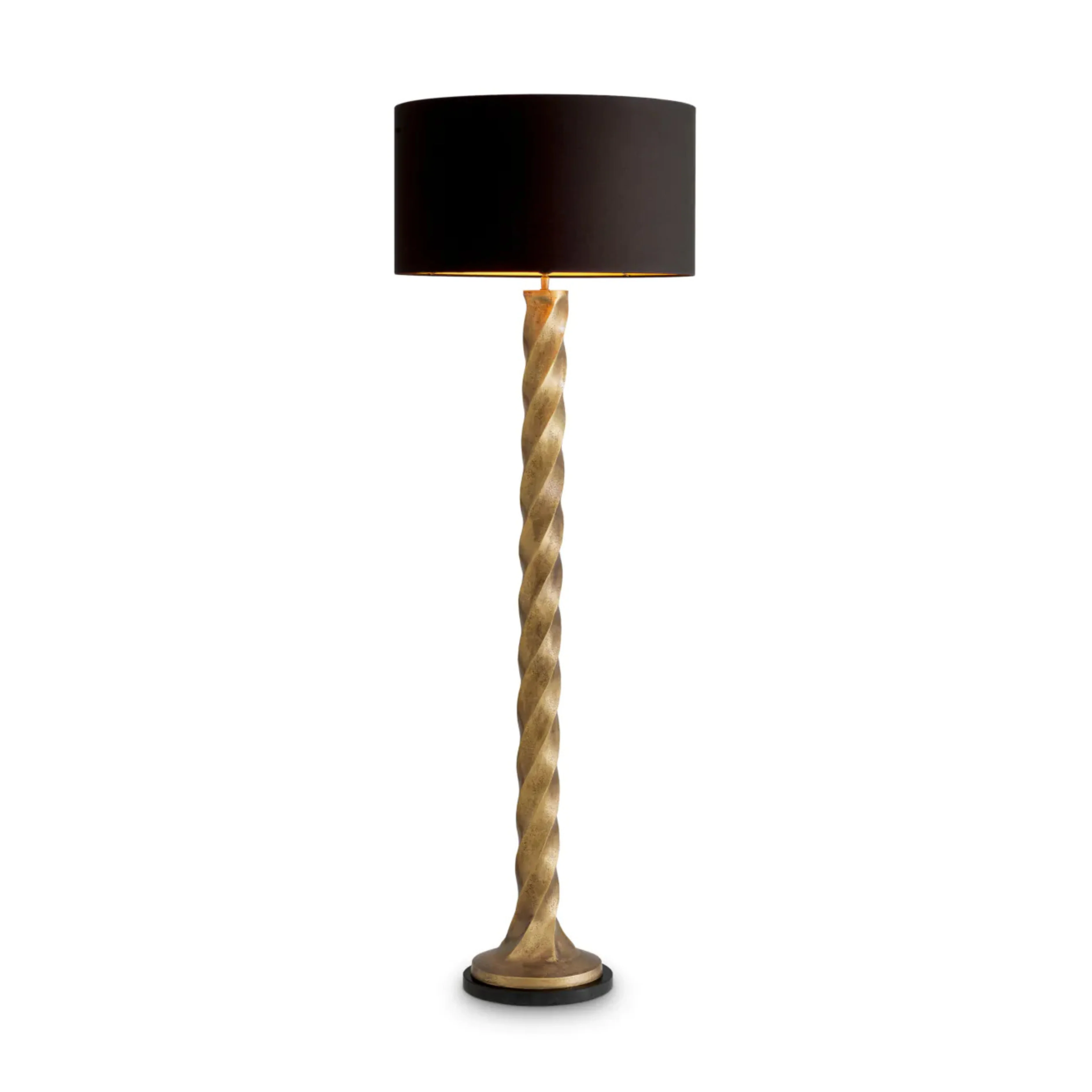 Lampa podłogowa COSTANZA antyczny mosiężny z granitową podstawą