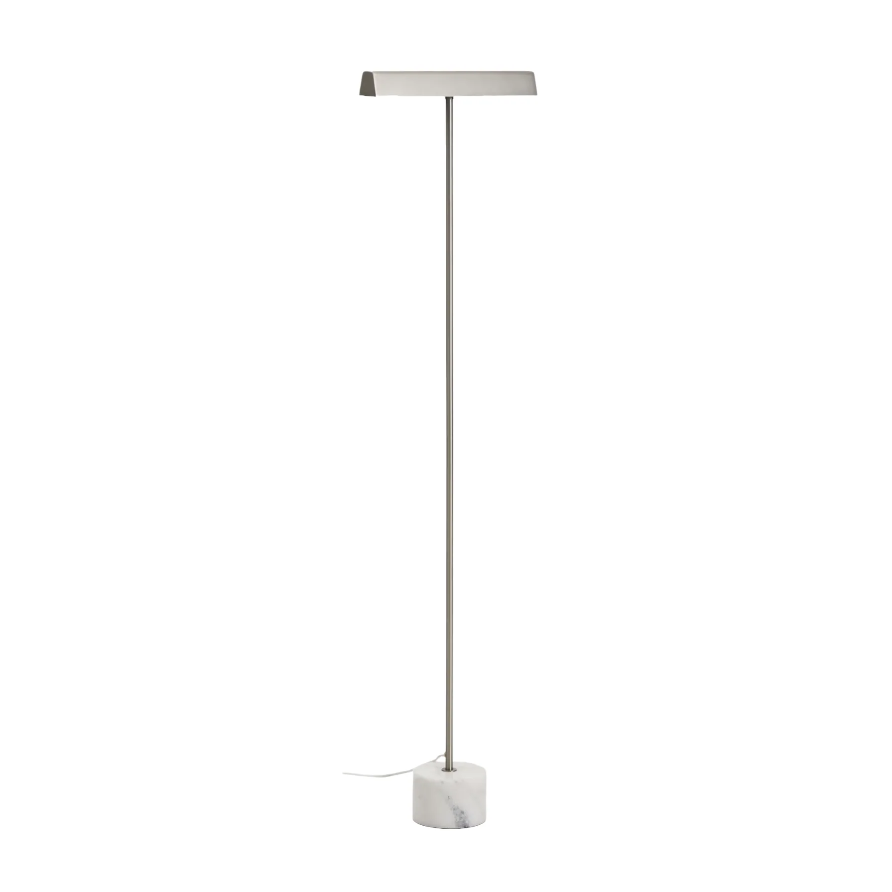 Lampa podłogowa LYNOR srebrny z białą marmurową podstawą