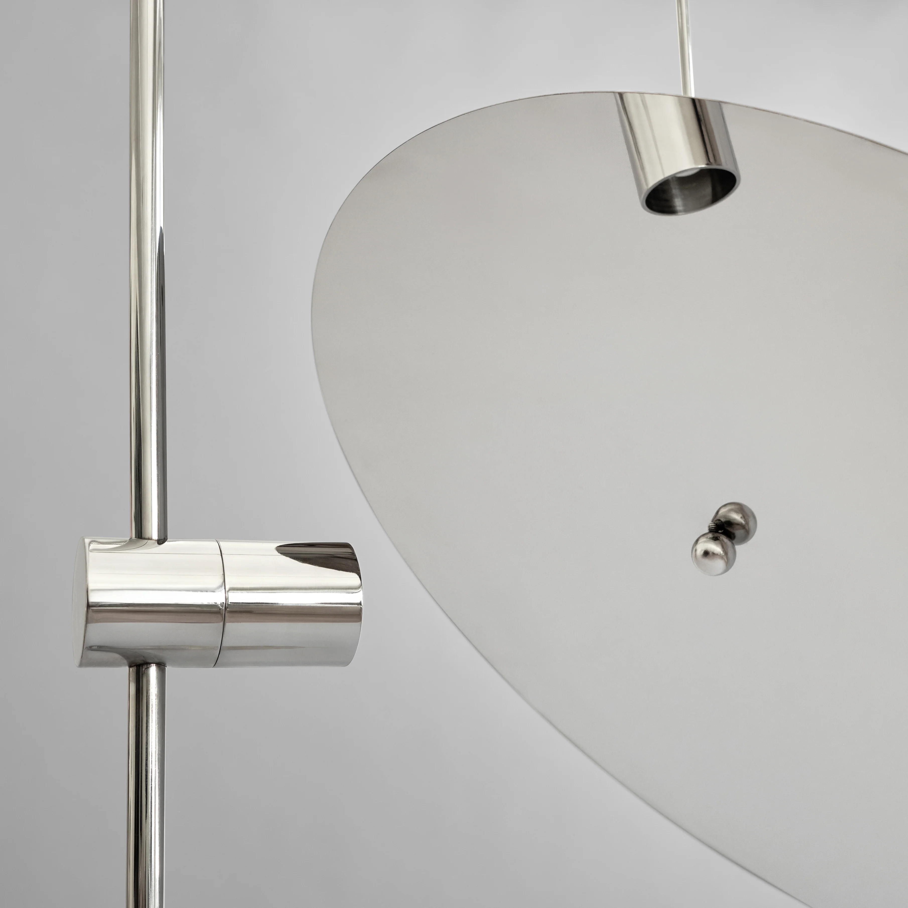 Lampa podłogowa MOON chrom i trawertyn - Image 7