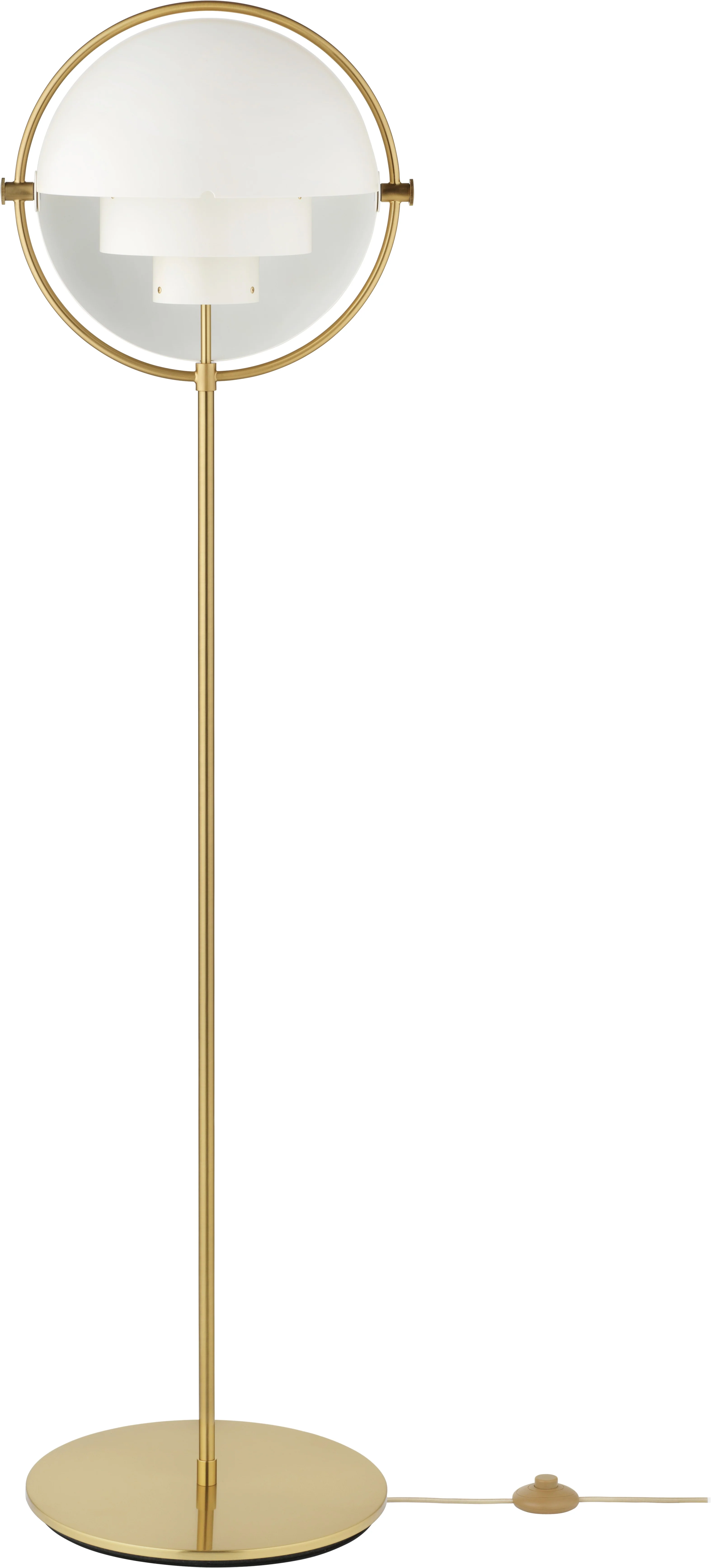 Lampa podłogowa MULTI-LITE biały z mosiężną podstawą - Image 4