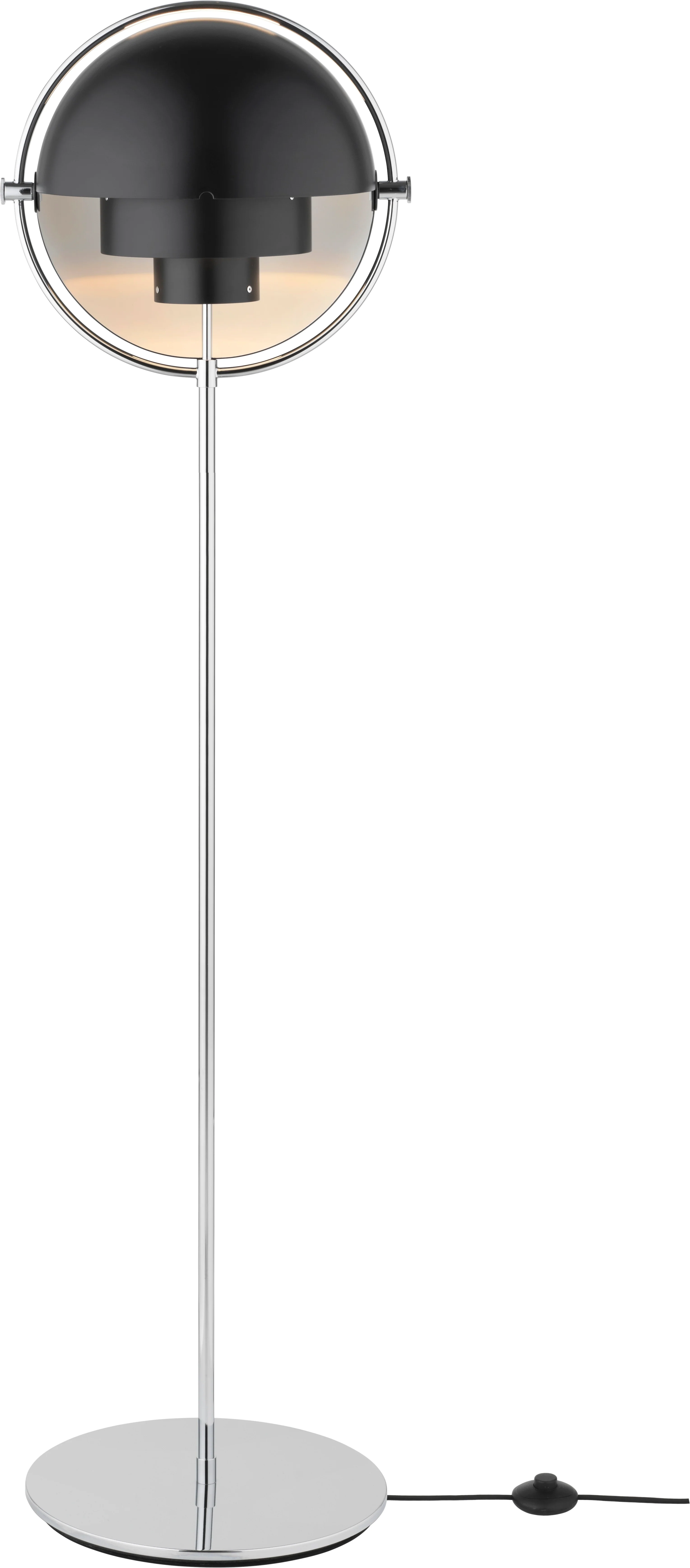 Lampa podłogowa MULTI-LITE czarny z chromowaną podstawą - Image 4