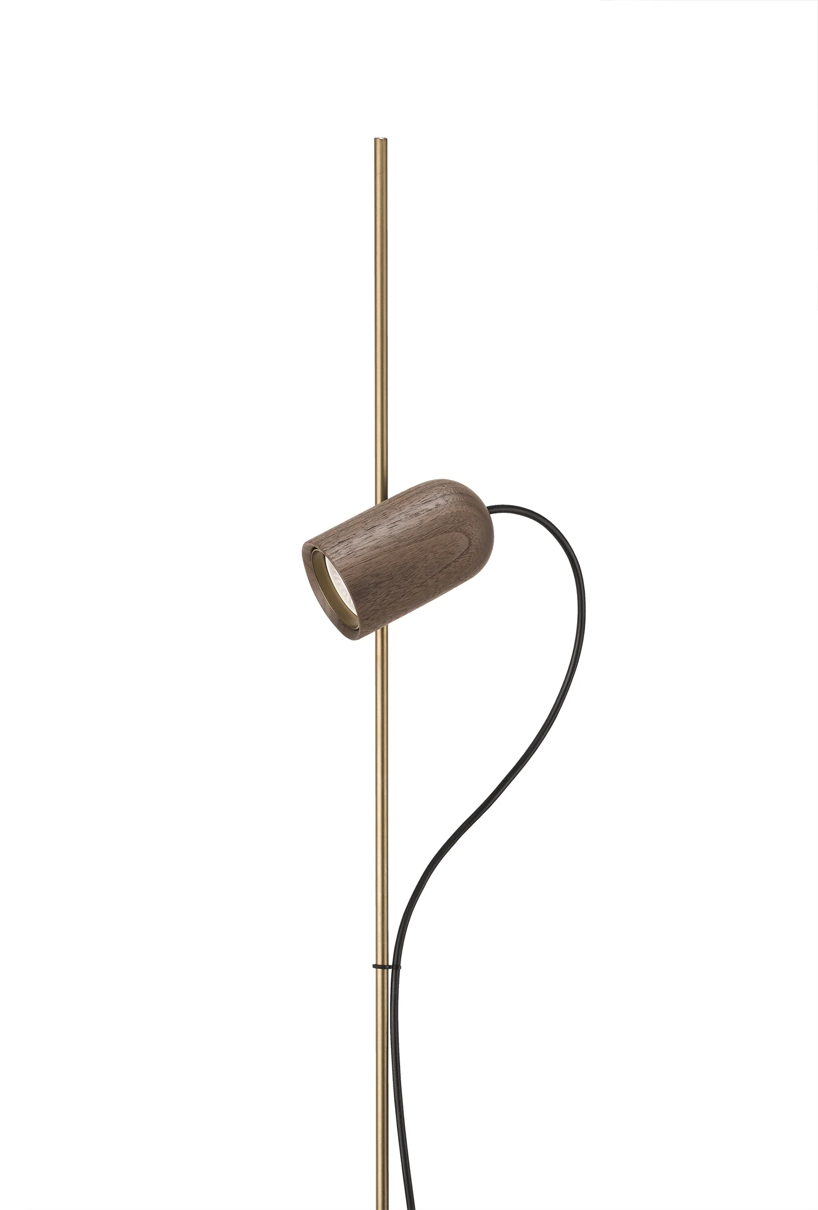 Lampa podłogowa ONFA drewno orzechowe z mosiężnym wykończeniem - Image 6