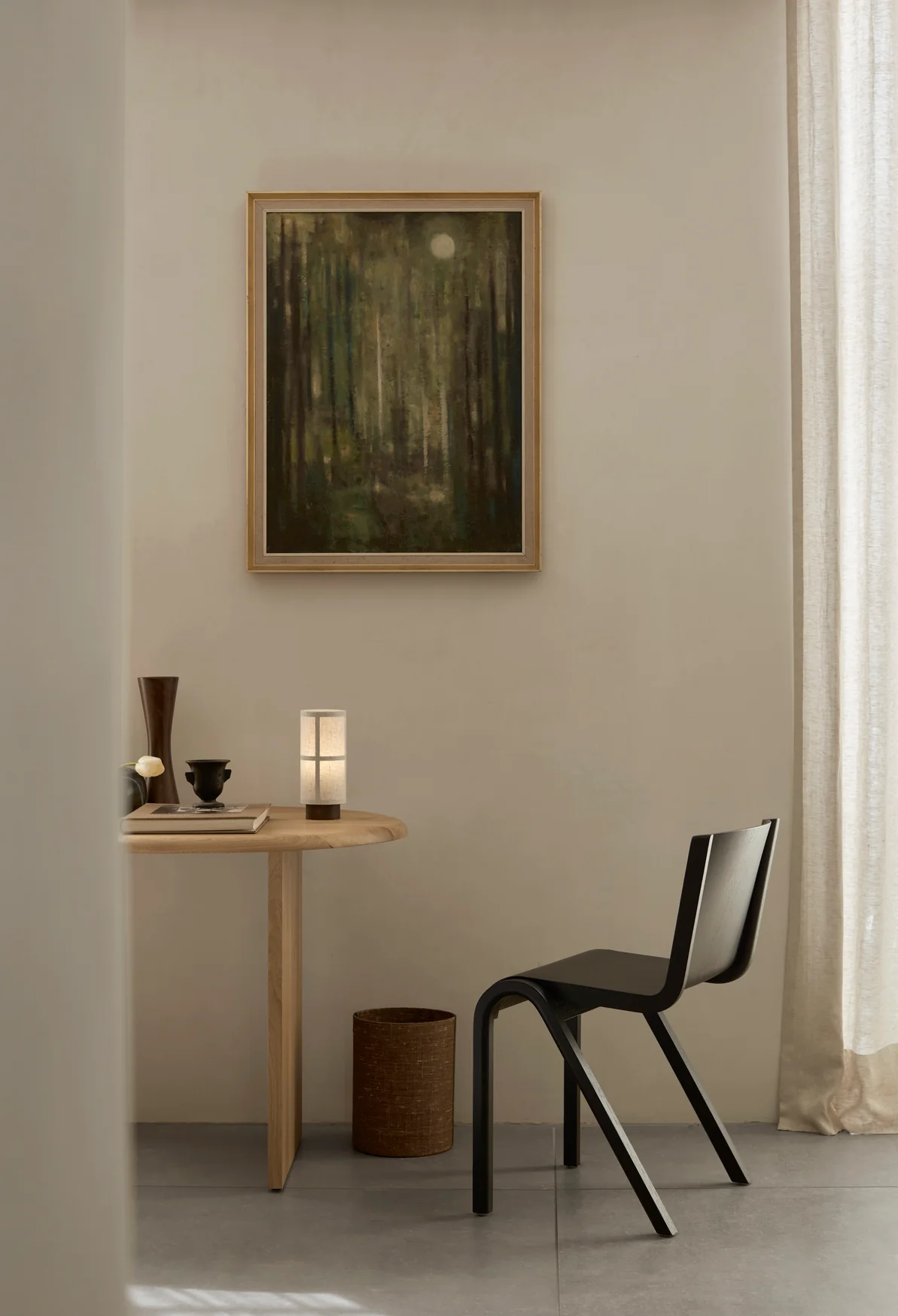 Lampa przenośna HASHIRA len z jesionową podstawą - Image 7
