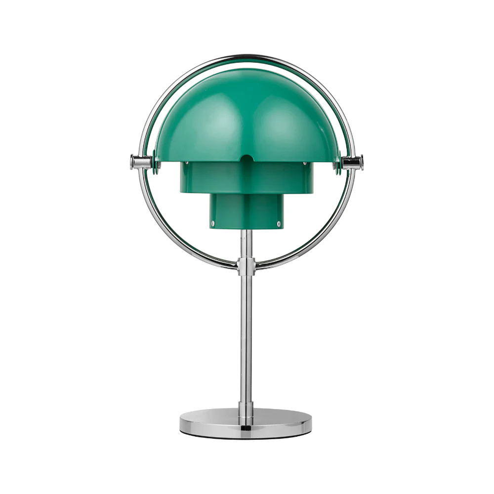 Lampa przenośna MULTI-LITE zielony butelkowy z chromowaną podstawą