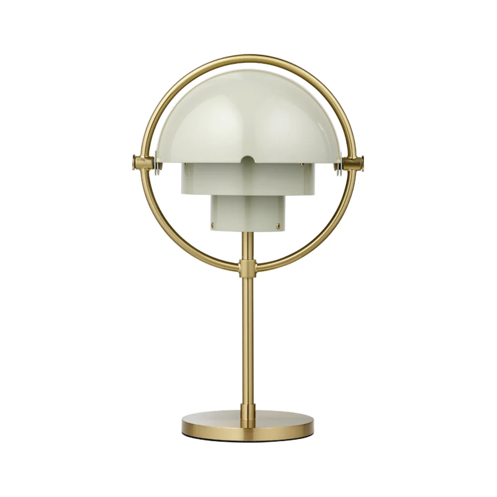 Lampa przenośna MULTI-LITE kremowy z mosiężną podstawą