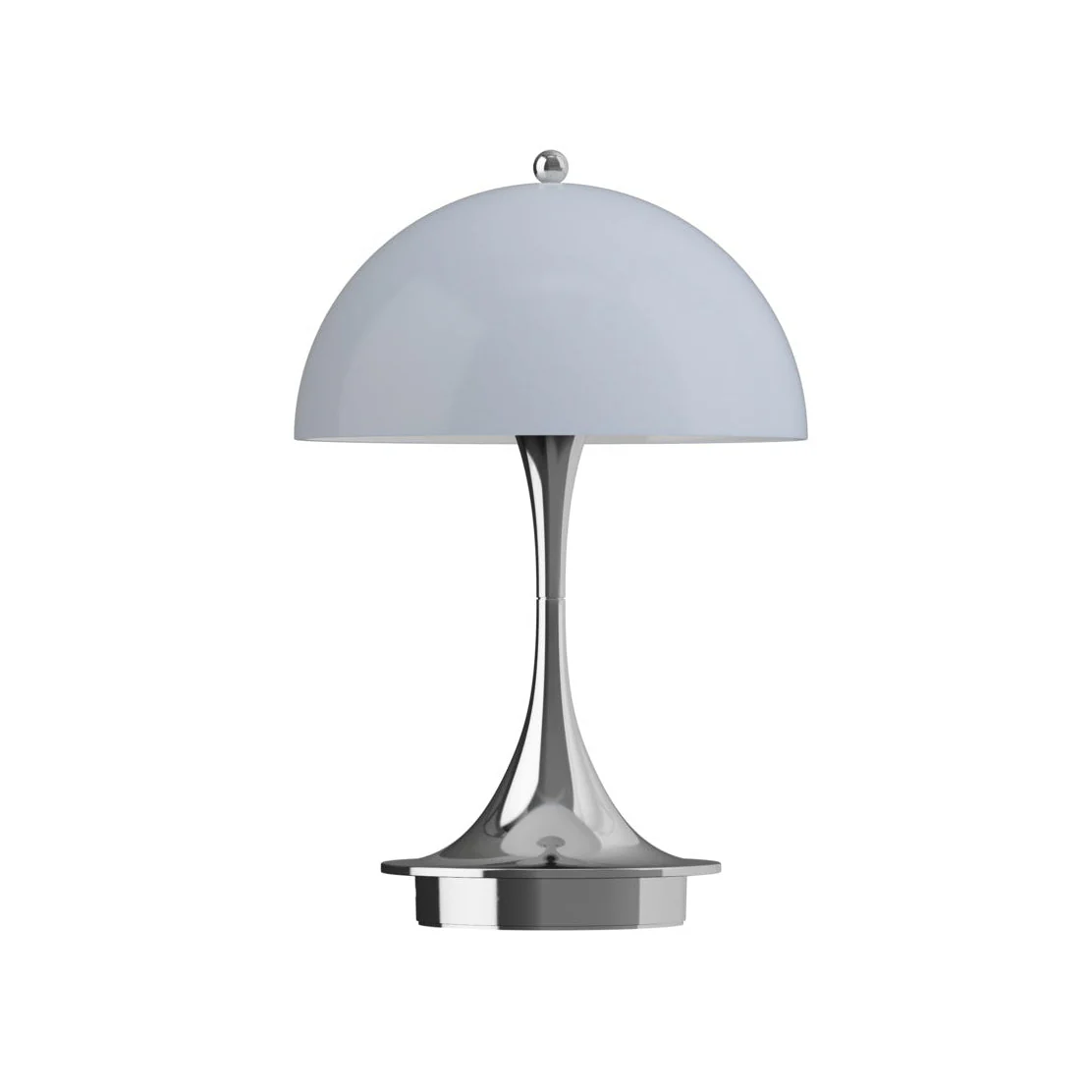 Lampa przenośna PANTHELLA 160 szaroniebieski opal z chromowaną podstawą