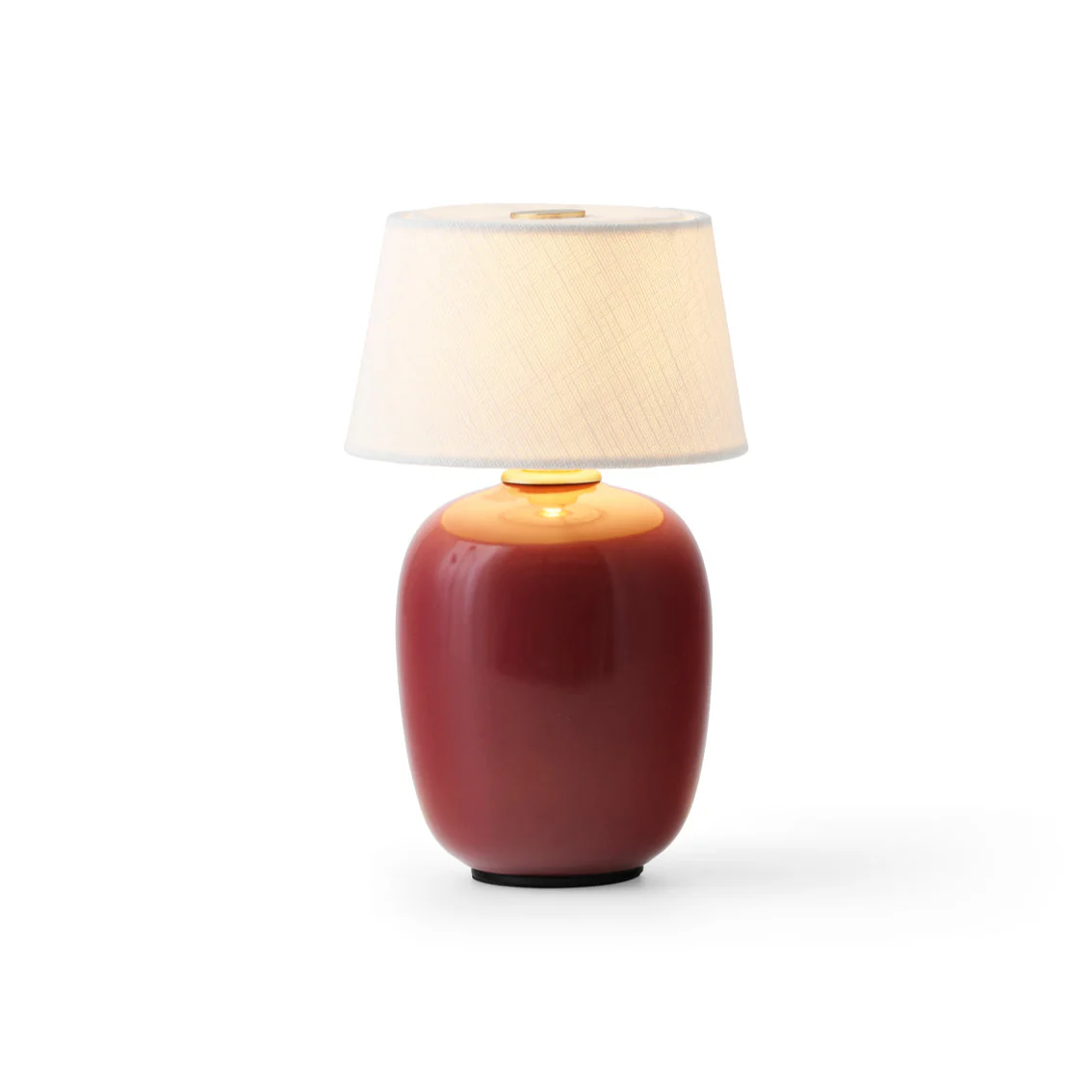 Lampa przenośna TORSO bordowa ceramika z białym kloszem - Image 3