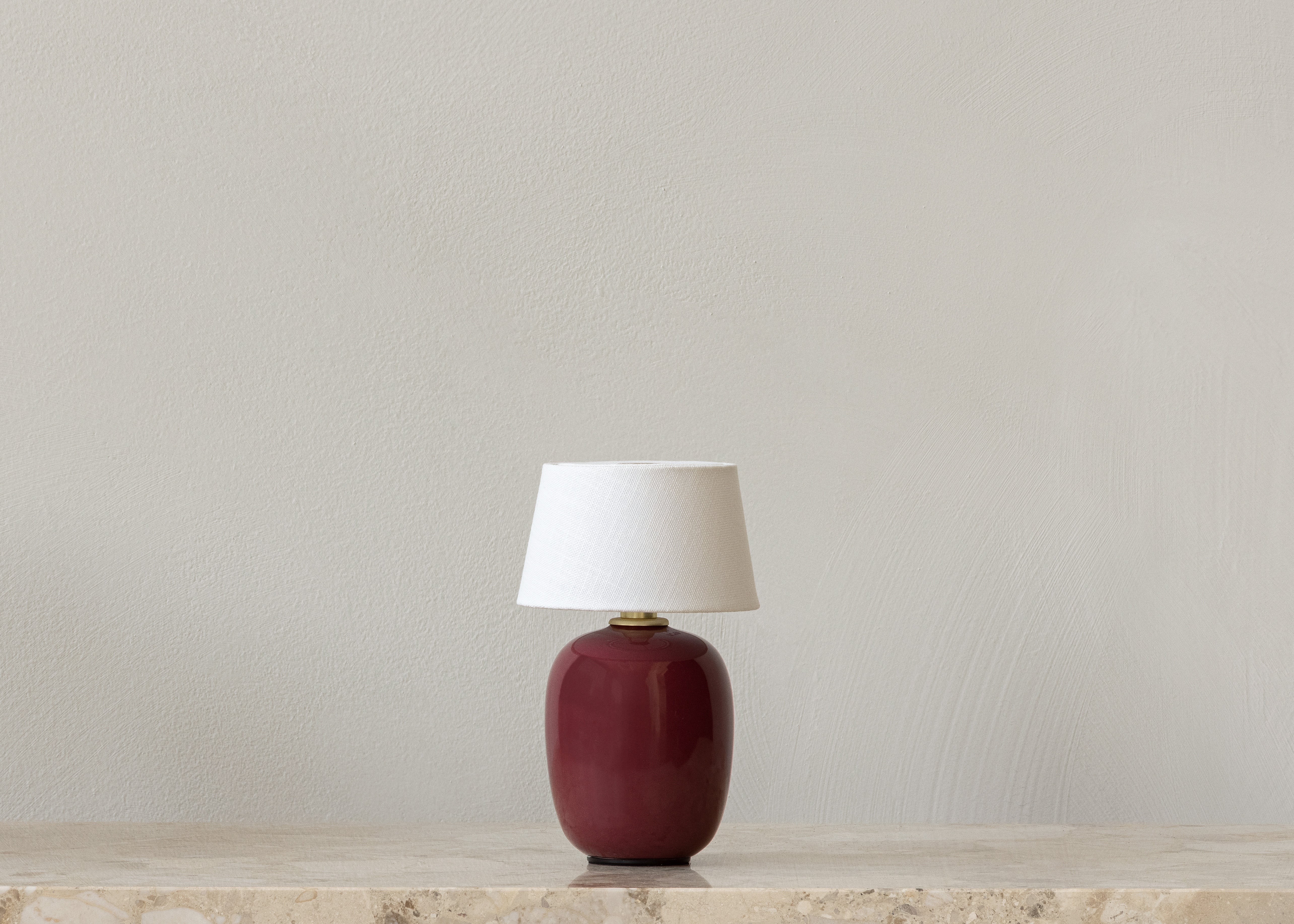 Lampa przenośna TORSO bordowa ceramika z białym kloszem - Image 6