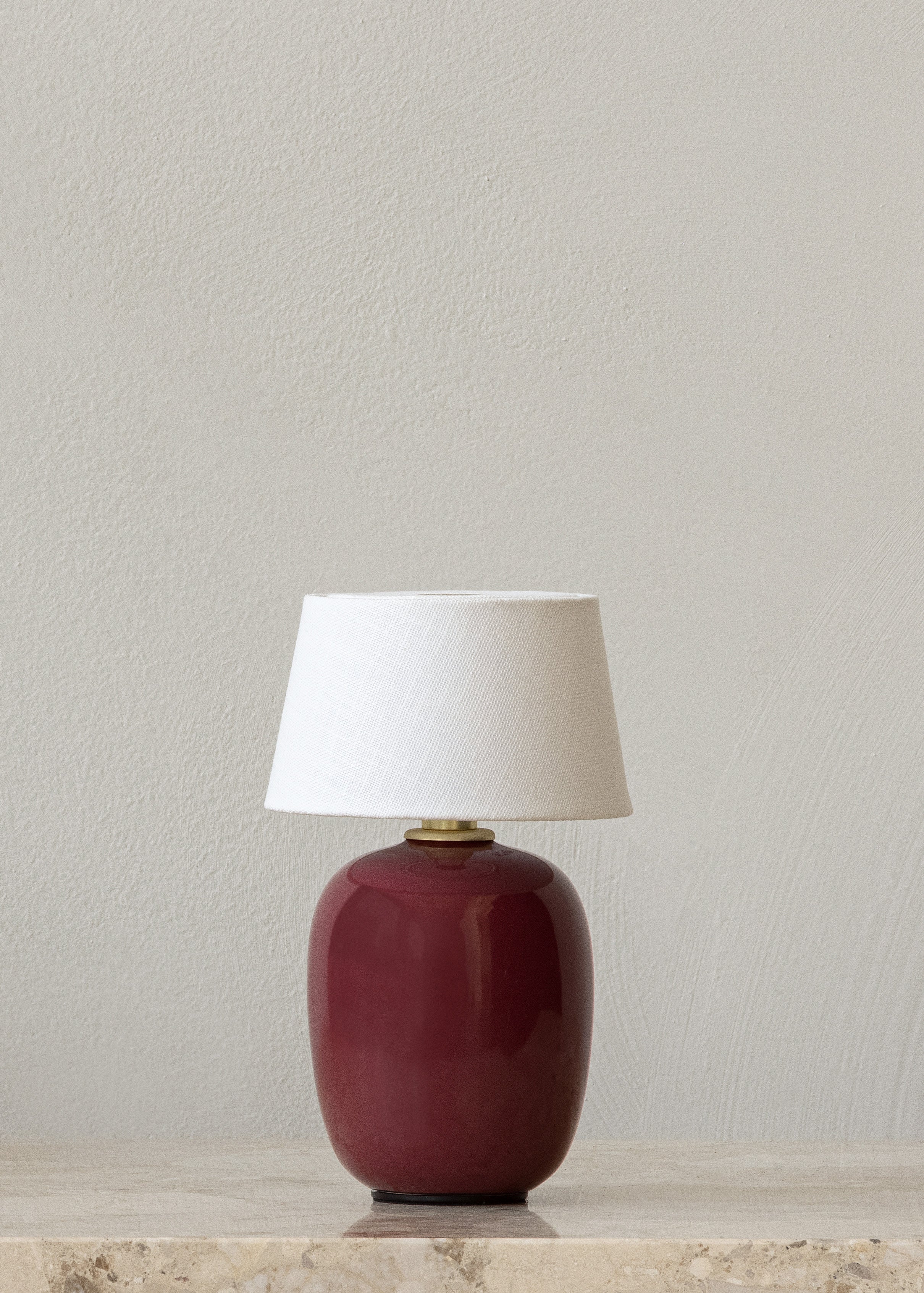 Lampa przenośna TORSO bordowa ceramika z białym kloszem - Image 7