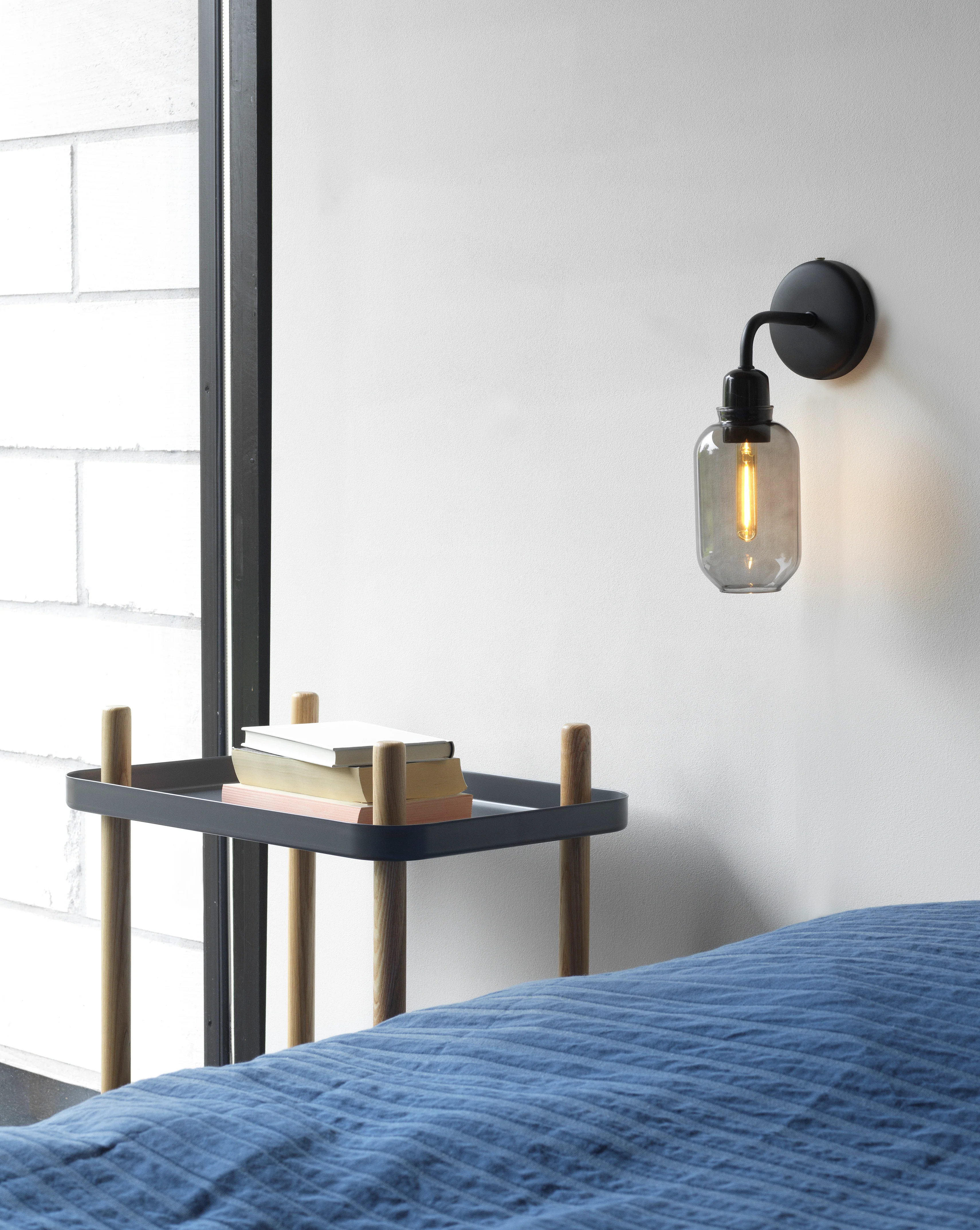 Lampa ścienna AMP szkło dymione z czarnym marmurem - Image 2