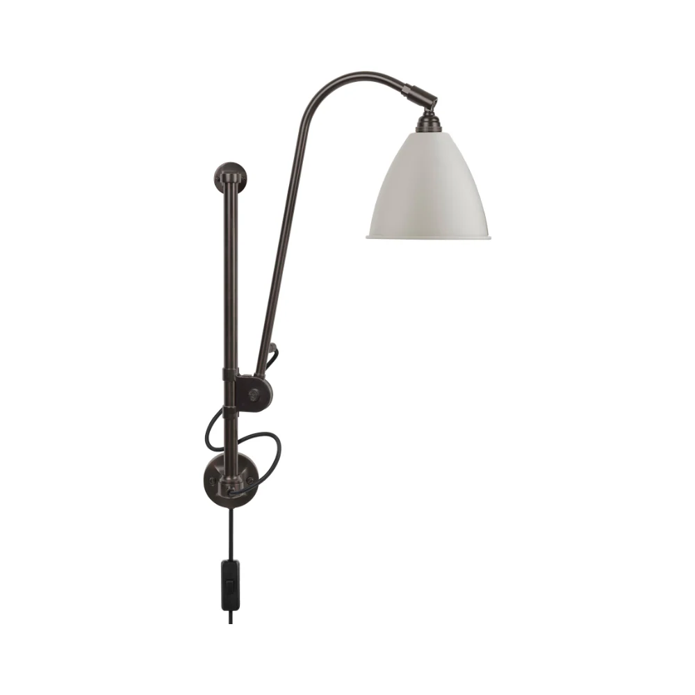 Lampa ścienna BESTLITE BL5 czarny z kremowym kloszem