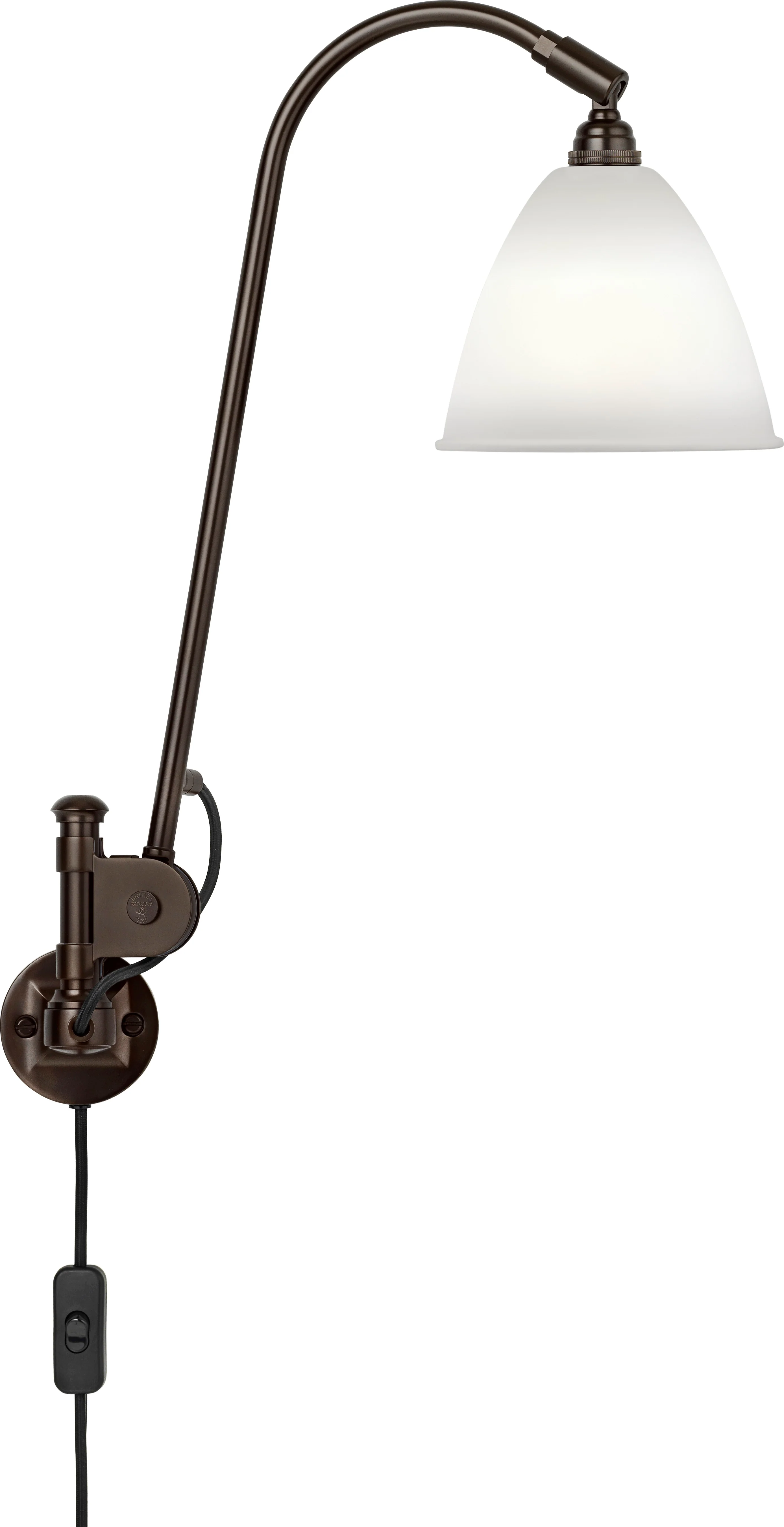 Lampa ścienna z wysięgnikiem regulowana BESTLITE BL5 czarny z porcelanowym kloszem - Image 3