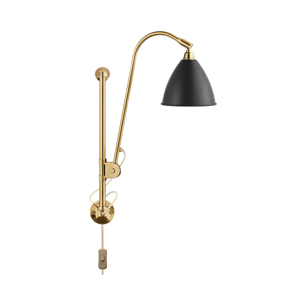 Lampa ścienna BESTLITE BL5 mosiądz z czarnym kloszem