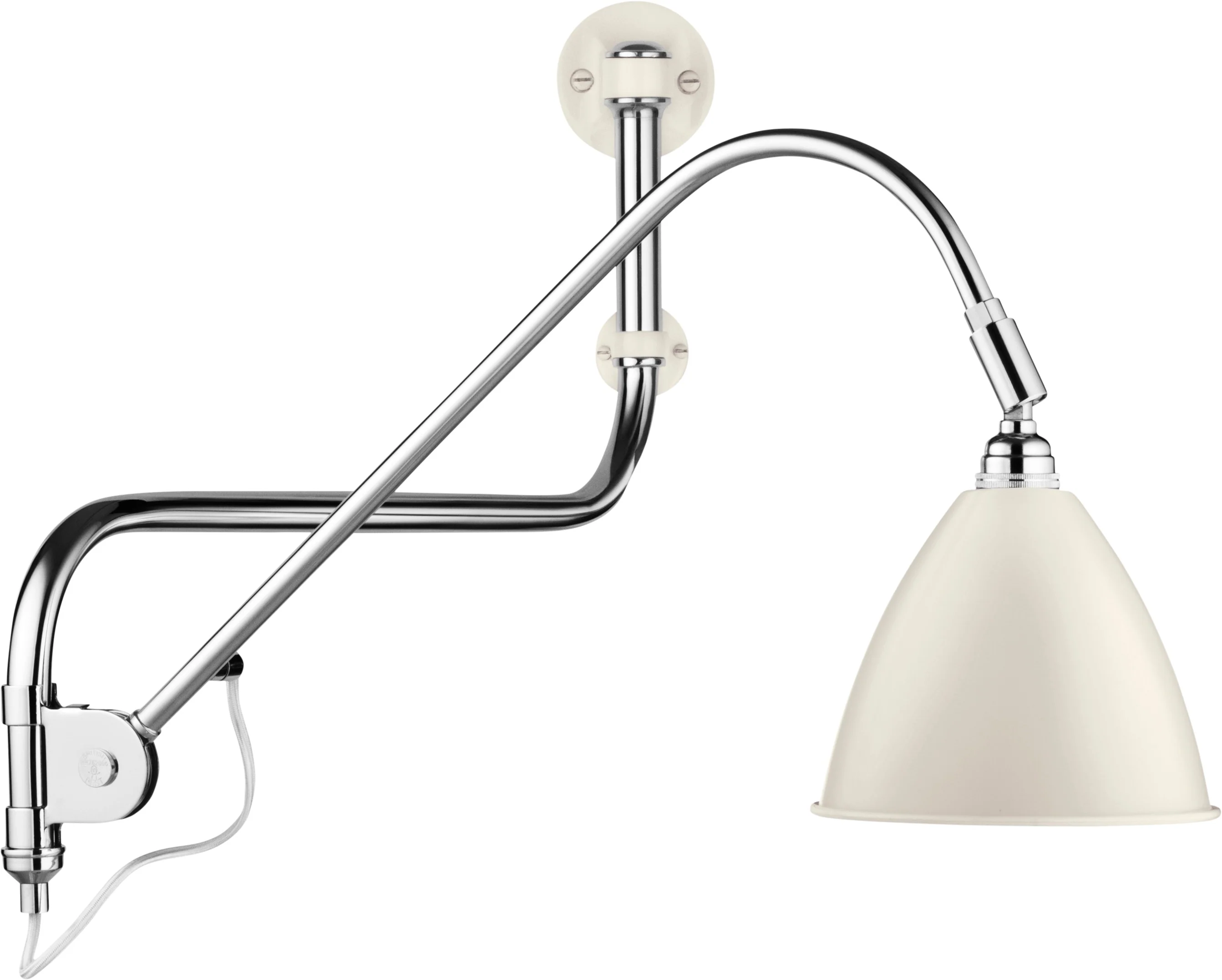 Lampa ścienna z wysięgnikiem regulowana BESTLITE BL10 chrom z porcelanowym kloszem - Image 3