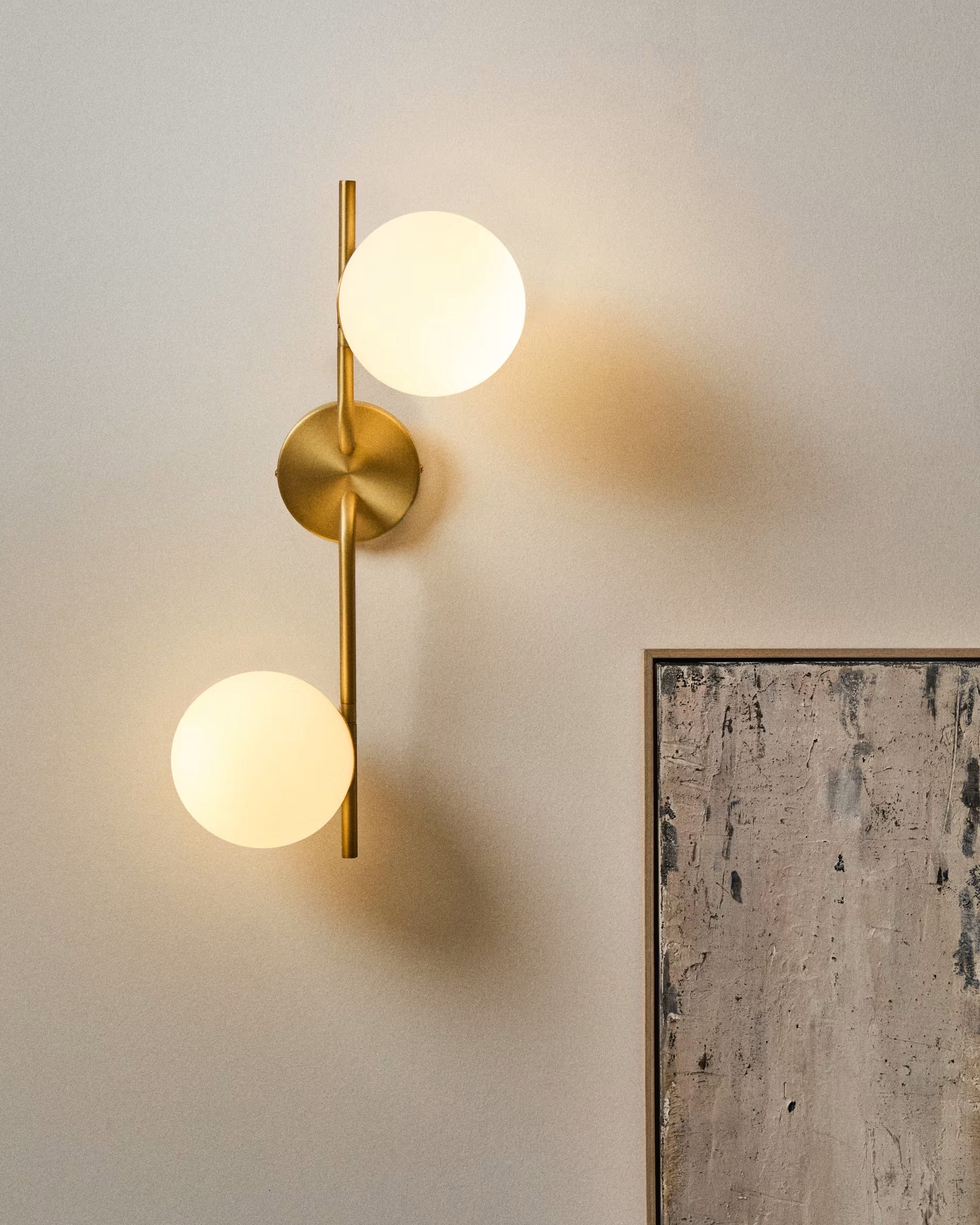 Lampa ścienna dwupunktowa BRISIA szczotkowany mosiądz - Image 2