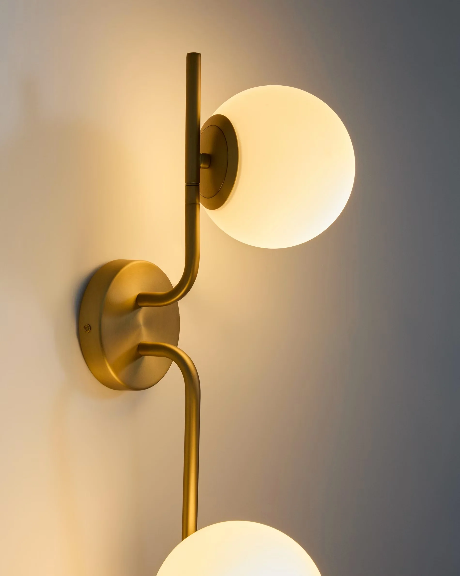 Lampa ścienna dwupunktowa BRISIA szczotkowany mosiądz - Image 3